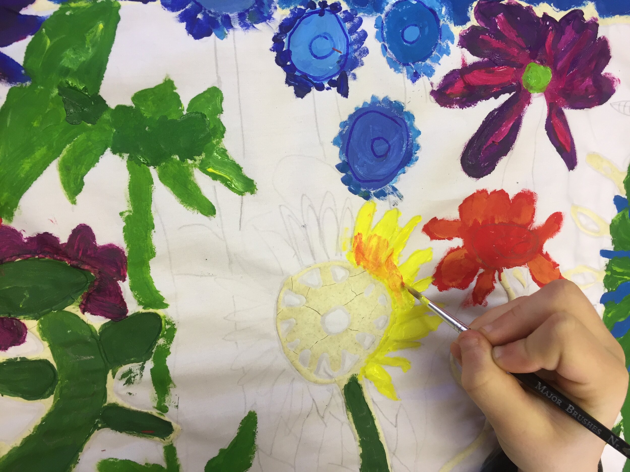 Some careful painting by pupils