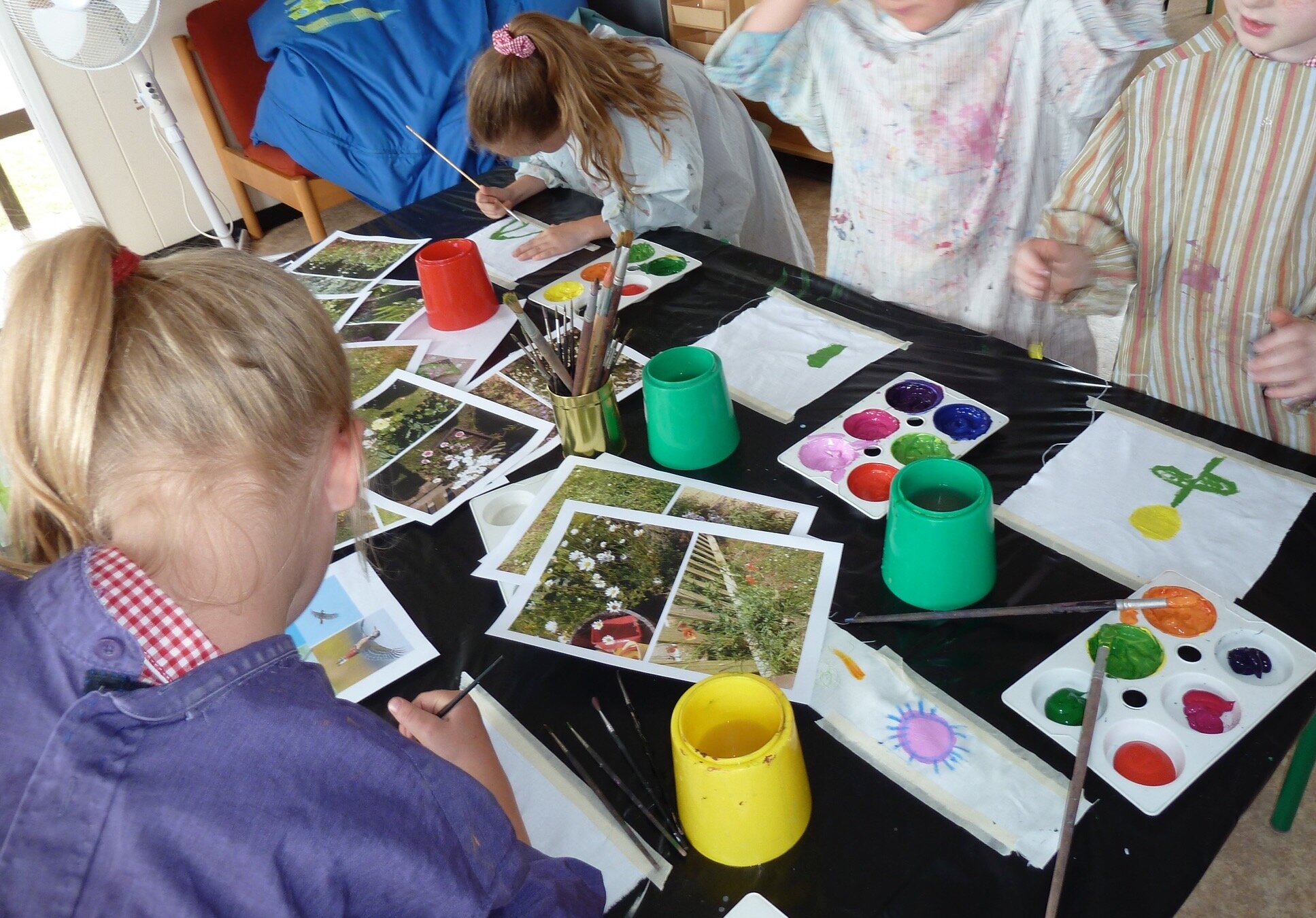 children worked from photographs they had taken in their Remembrance Garden