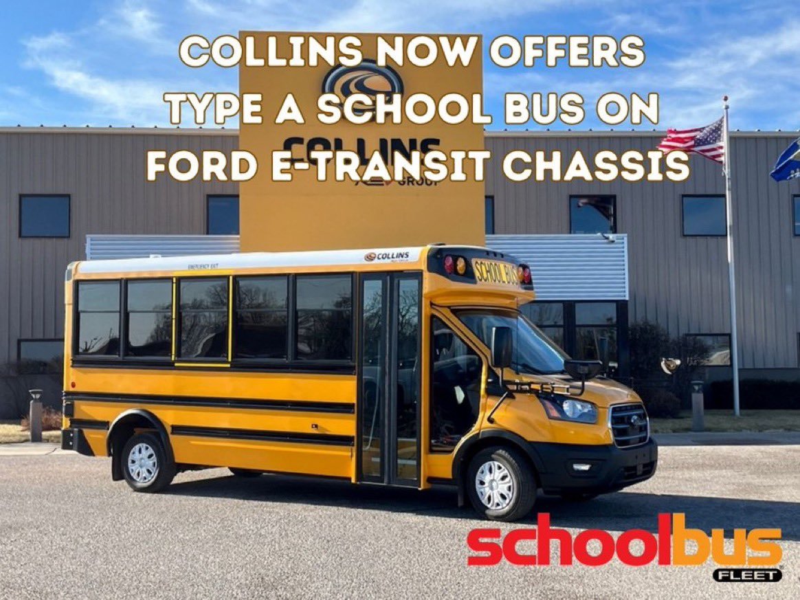 Collins Bus / Ford Pro Zero-Emission Ford E-Transit Type A School Bus
