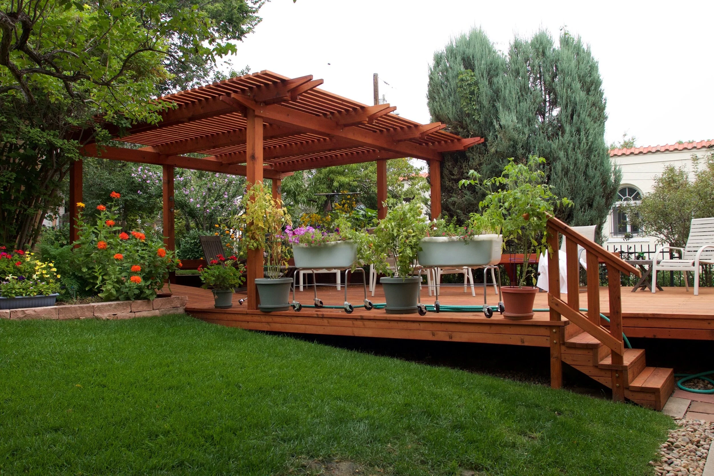 Wood Deck & Custom Pergola — Maple Leaf Landscaping, Inc.
