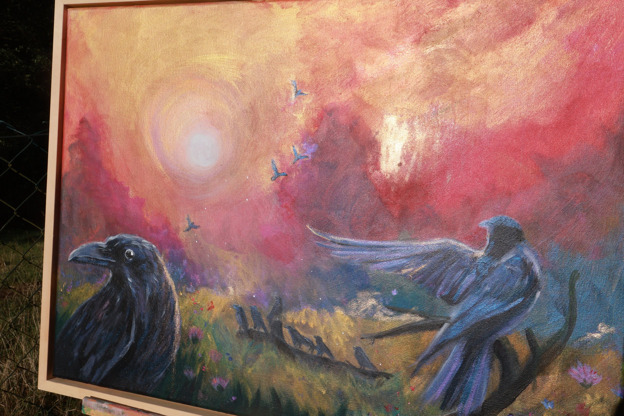 Hoffnungsbild Krähe Acryl Lisa Brenk