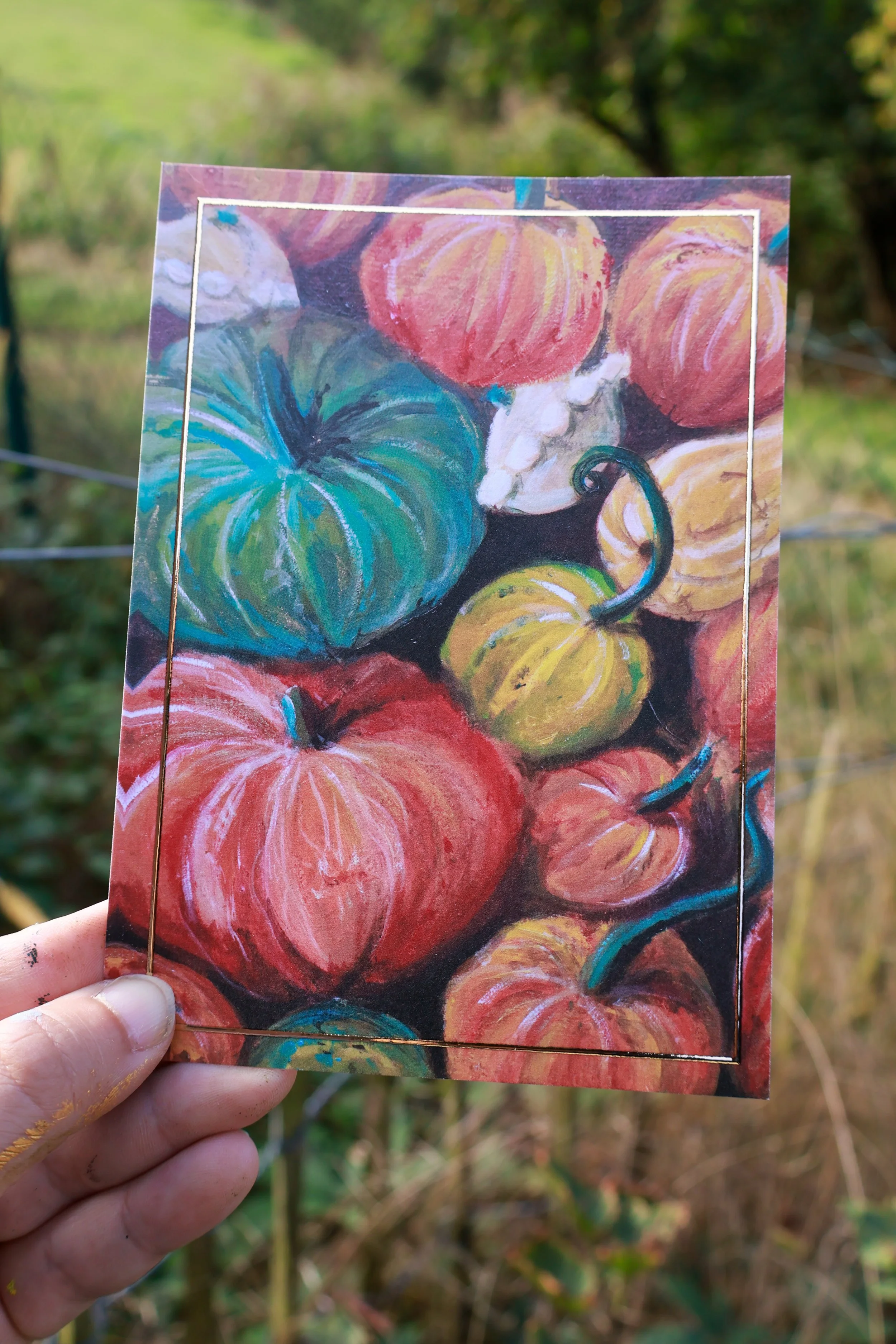 Postkarte -Herbst - Kürbis