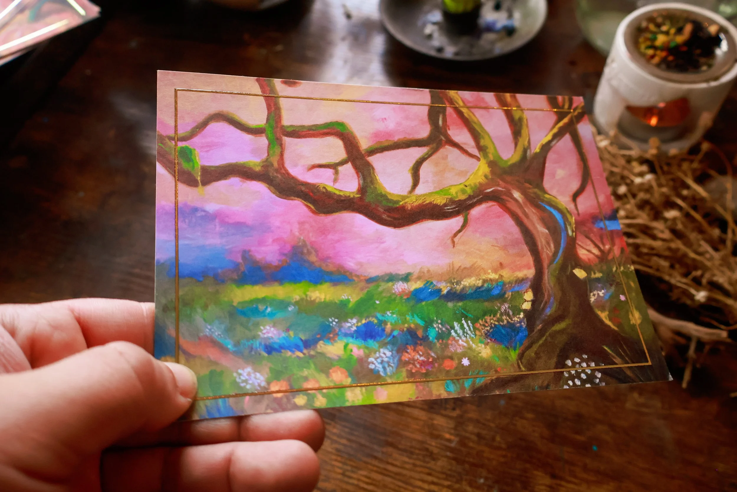 Acryl Kunstwerk Baum Lisa Brenk Postkarte
