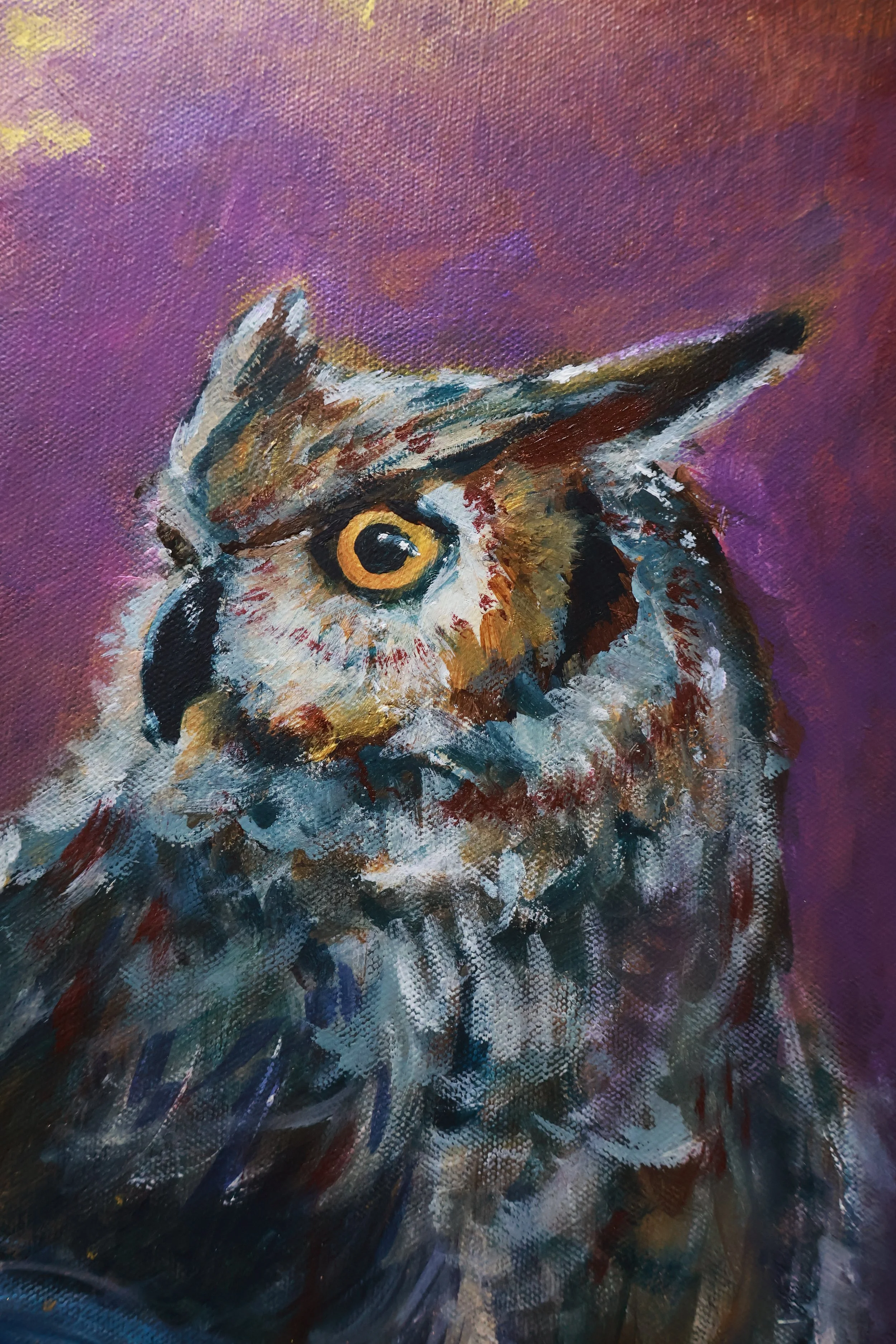 Eulenkunst Acrylgemälde Künstlerin Lisa Brenk