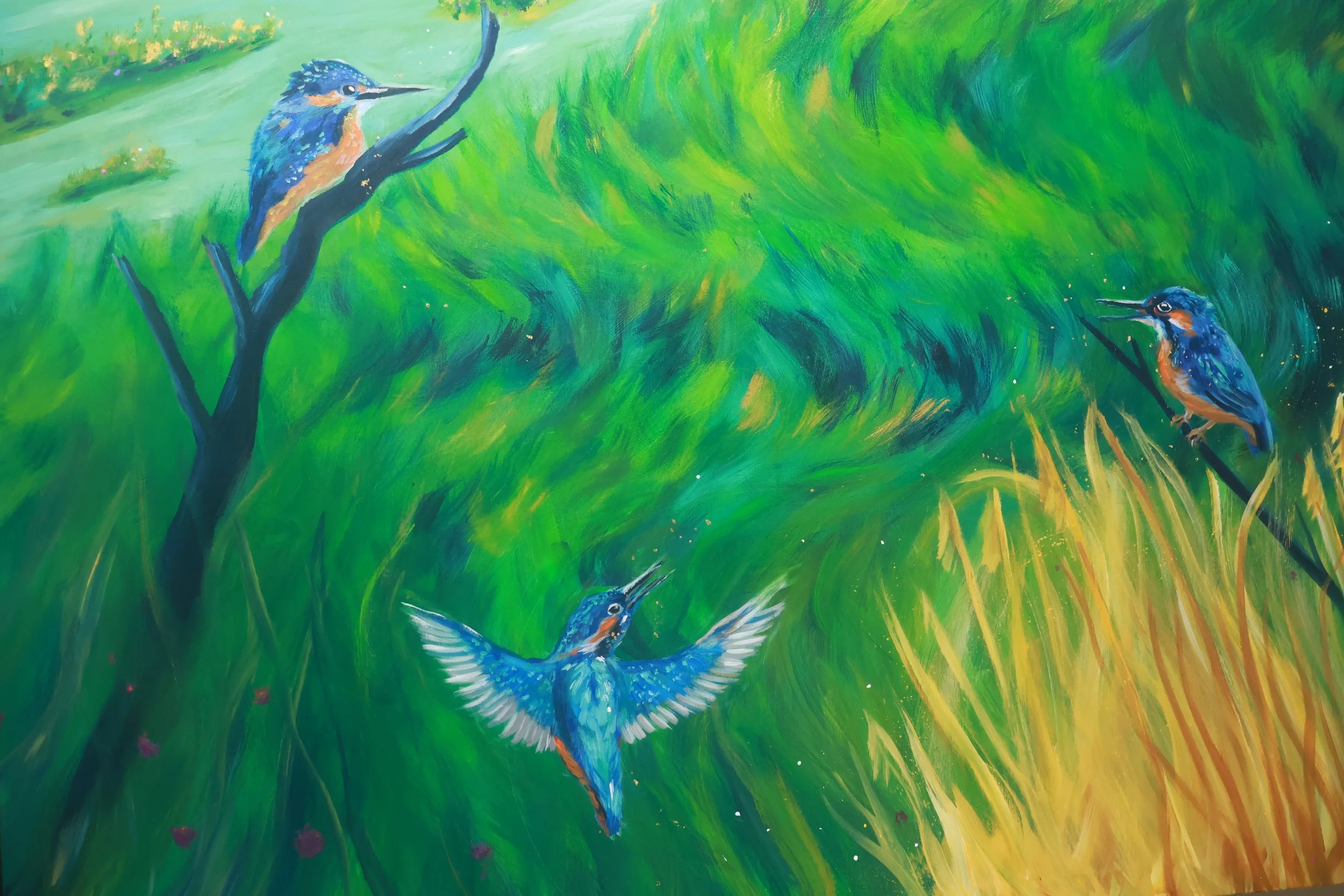 Acrylgemälde Eisvogel