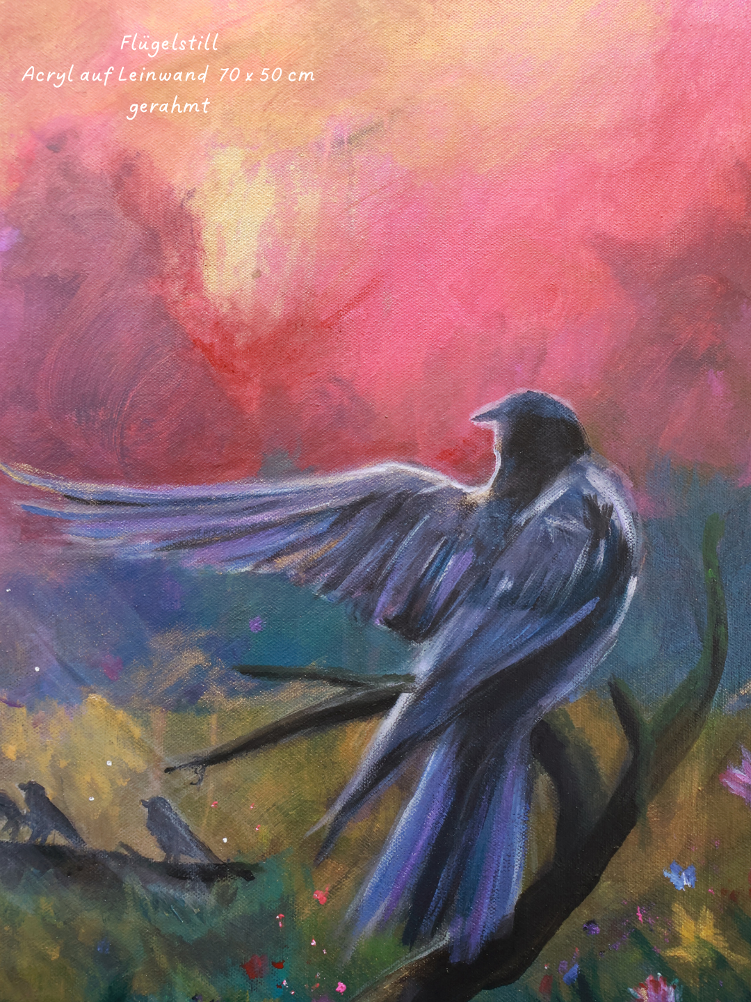 Ausschnitt Originalgemälde Lisa Brenk "Flügelstille"