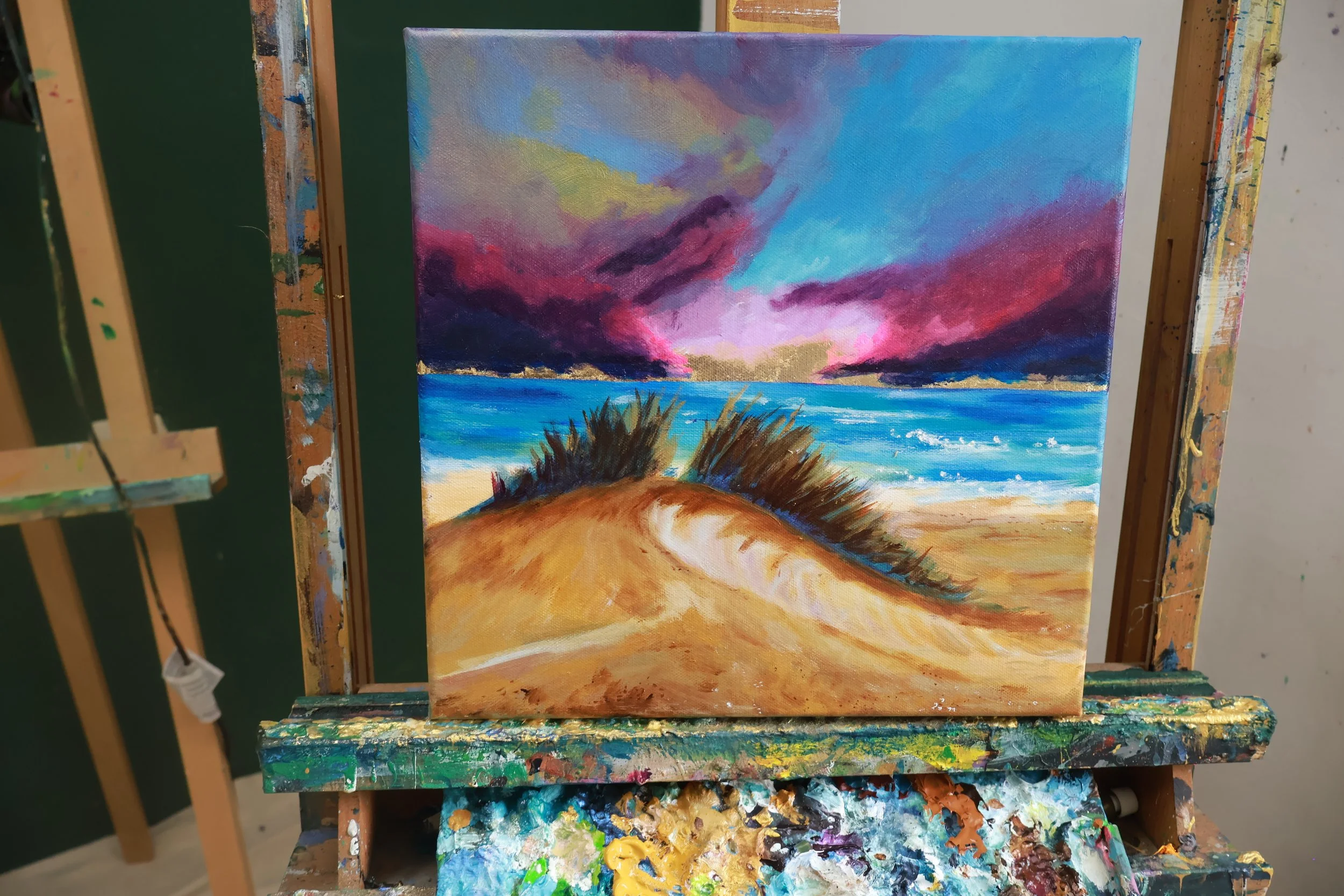 Meerbild mit Acrylfarbe
