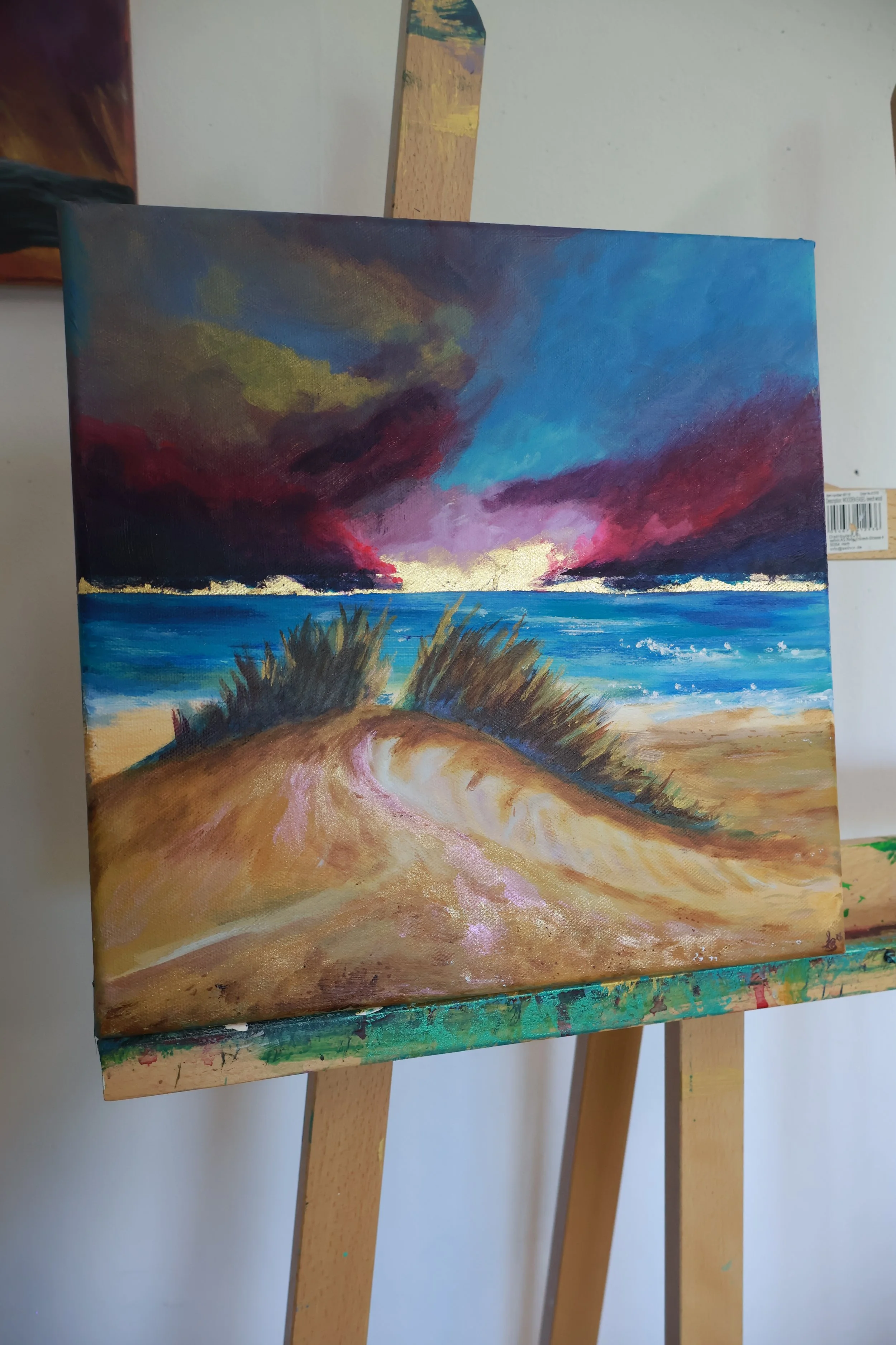 Acrylbild Meer mit Blattgold