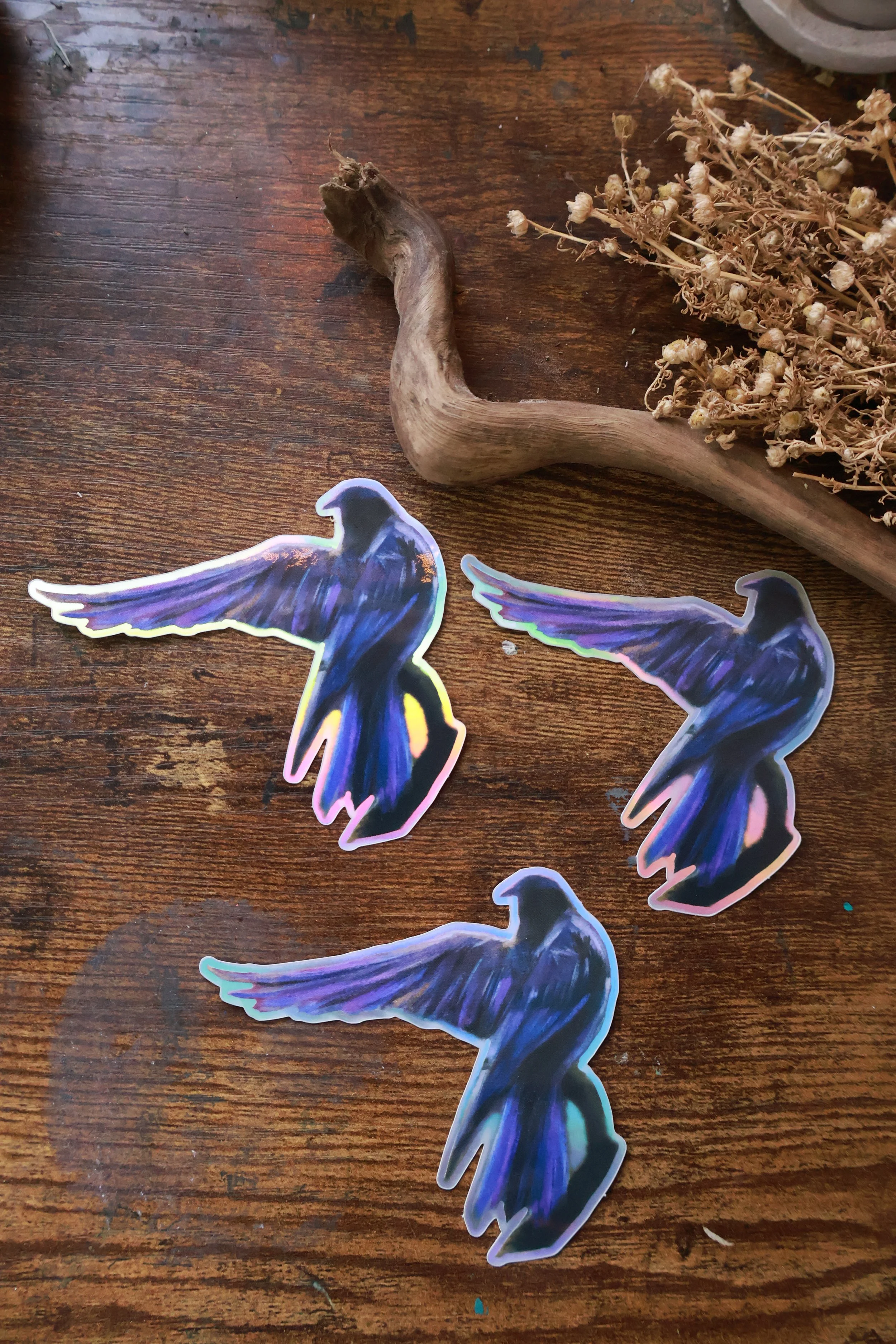 Hologramsticker Rabe