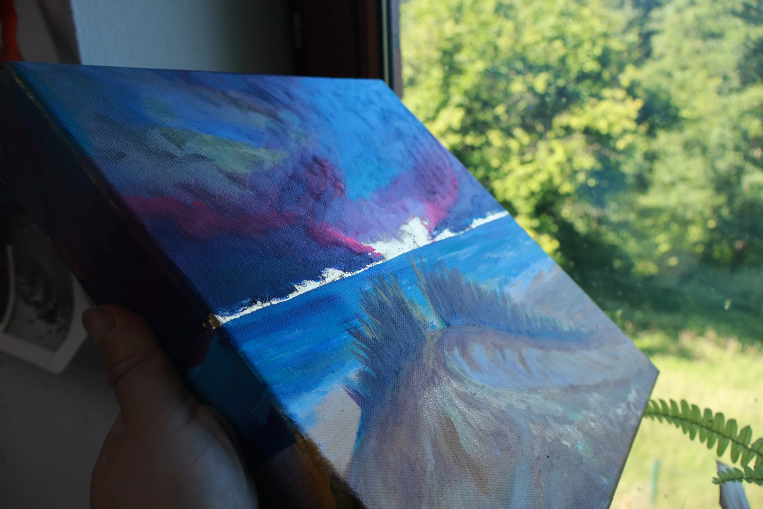 Acrylbild mit Blattgold