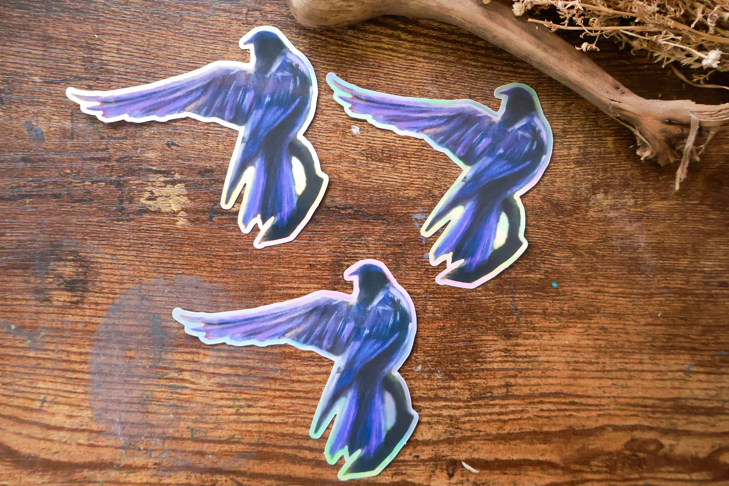 Hologramsticker Krähe