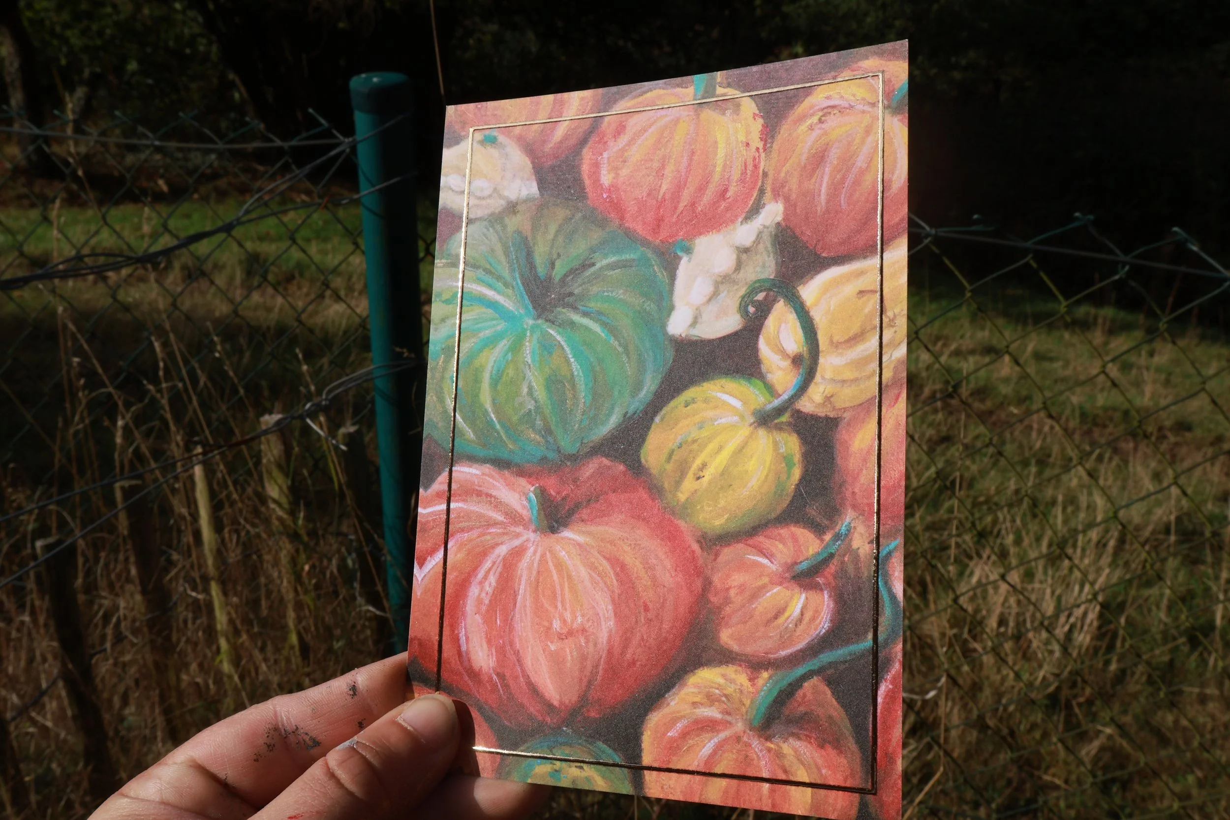 Kürbis Kunst Postkarte
