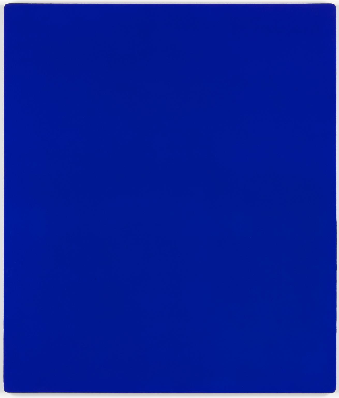 Yves Klein, IKB 79, 1959, Paint on canvas on plywood, 55 by 47 inches. Courtesy of the Tate, London. On Roland Nivelais by Raphy Sarkissian.