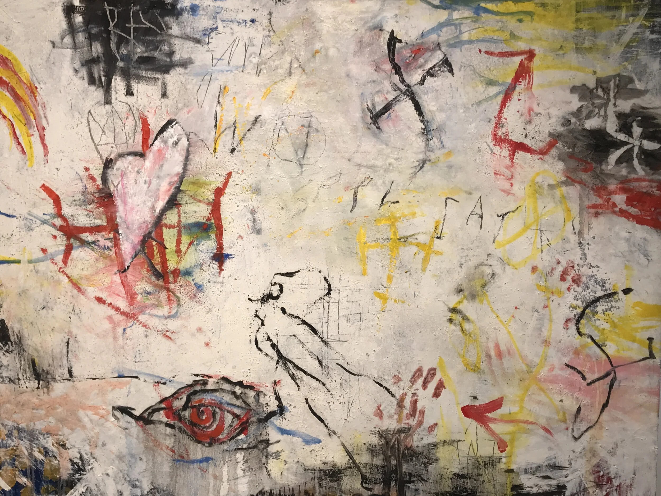 Ford Crull, Templars, 2018. Oil, enamel, wax and graphite on canvas, 36 by 48 inches. Courtesy of the artist.