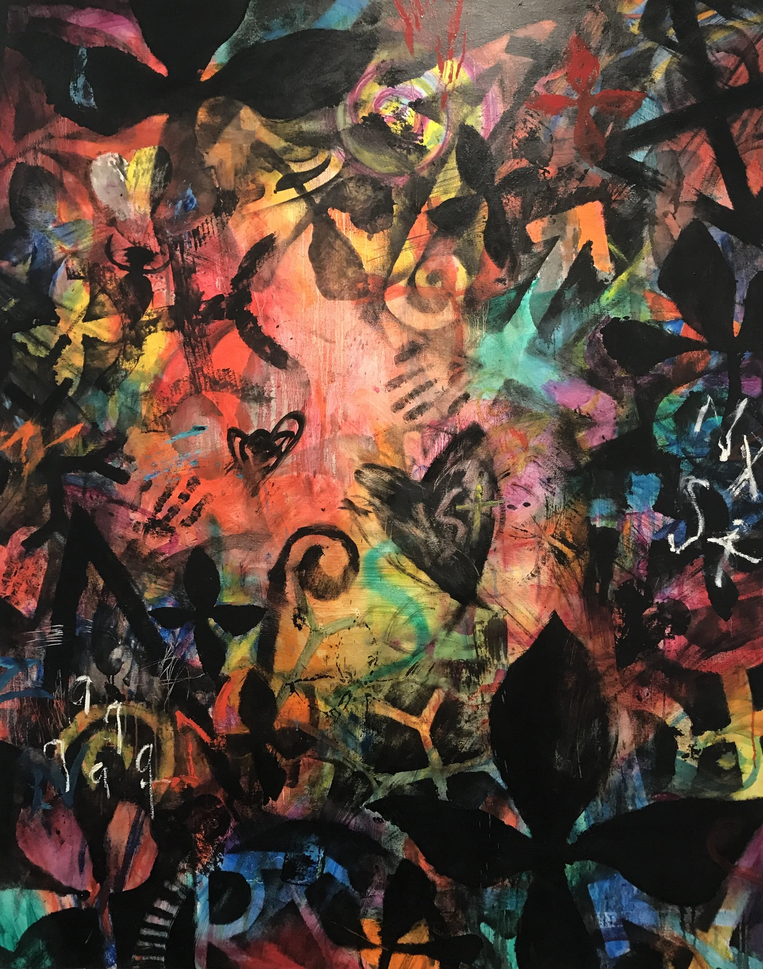 Ford Crull, Midsummer Night, Ruby 2, 2010. Oil, oil stick and enamel on canvas, 60 by 48 inches. Courtesy of the artist.