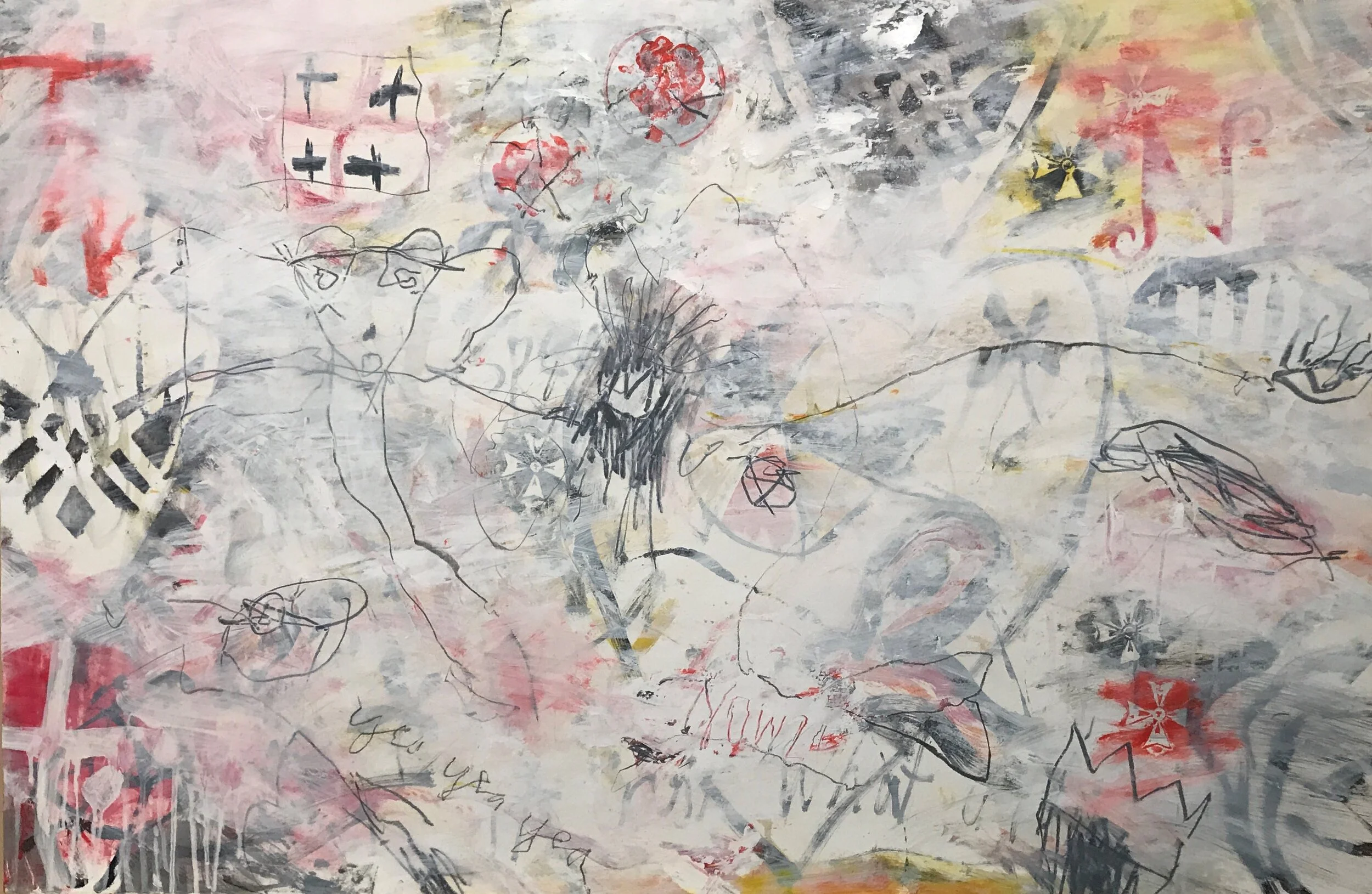 Ford Crull, Remembering You, 2017. Oil, oil stick and graphite on paper, 26.5 by 40 inches. Courtesy of the artist.