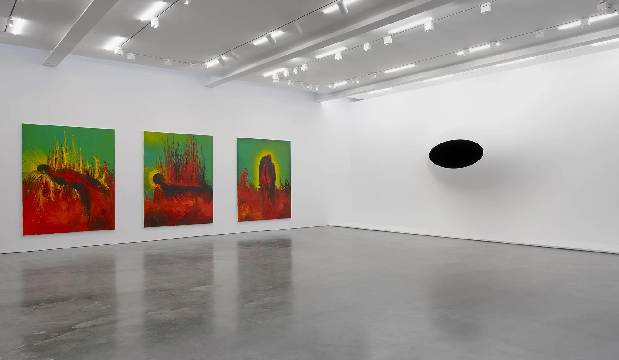 Anish Kapoor's paintings next to site-specific installation