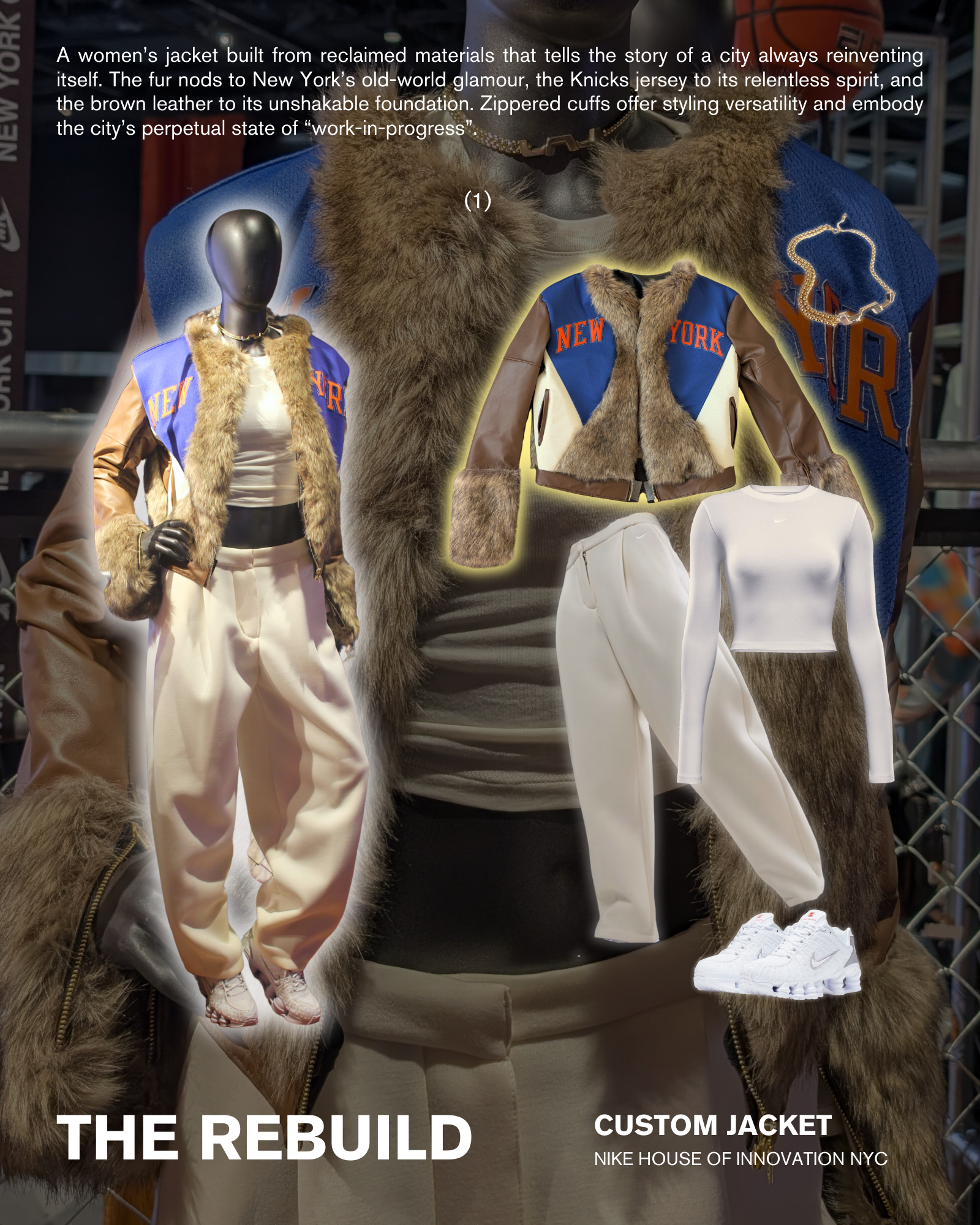 nike knicks custom fur jacket