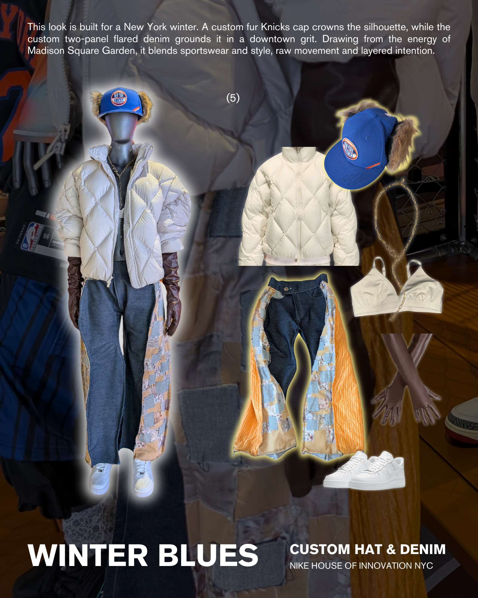 nike knicks custom fur hat and pants