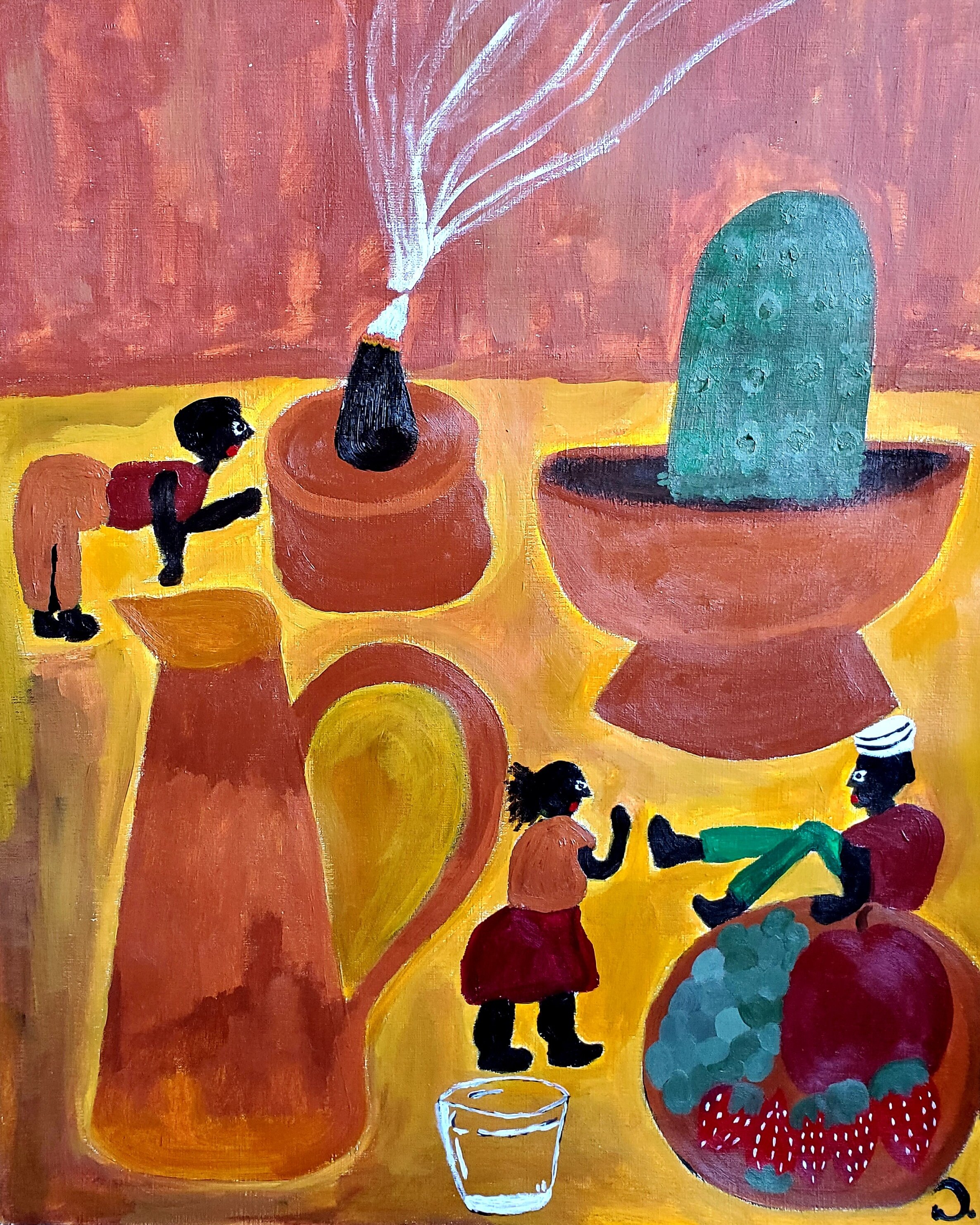 Table for 3 (2021).
Acrylic on 18"x24" Paper.
