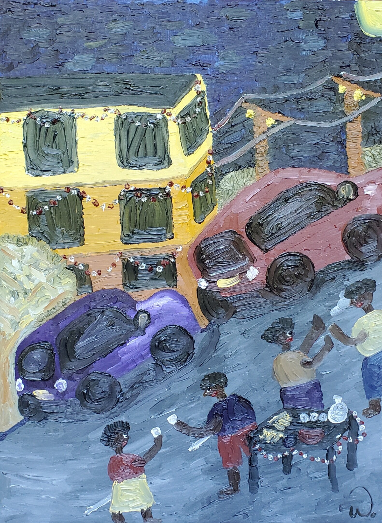 Street Party (2021).
Oil on 18"x24" Paper.