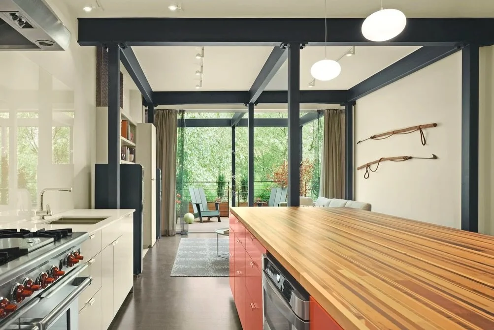 Nature Leads, Modernism Follows - Taking advantage of the extraordinarily deep outdoor space of this Brooklyn townhome - and the owner&rsquo;s desire to incorporate exterior square footage into additional living space - we modified the home&rsquo;s e