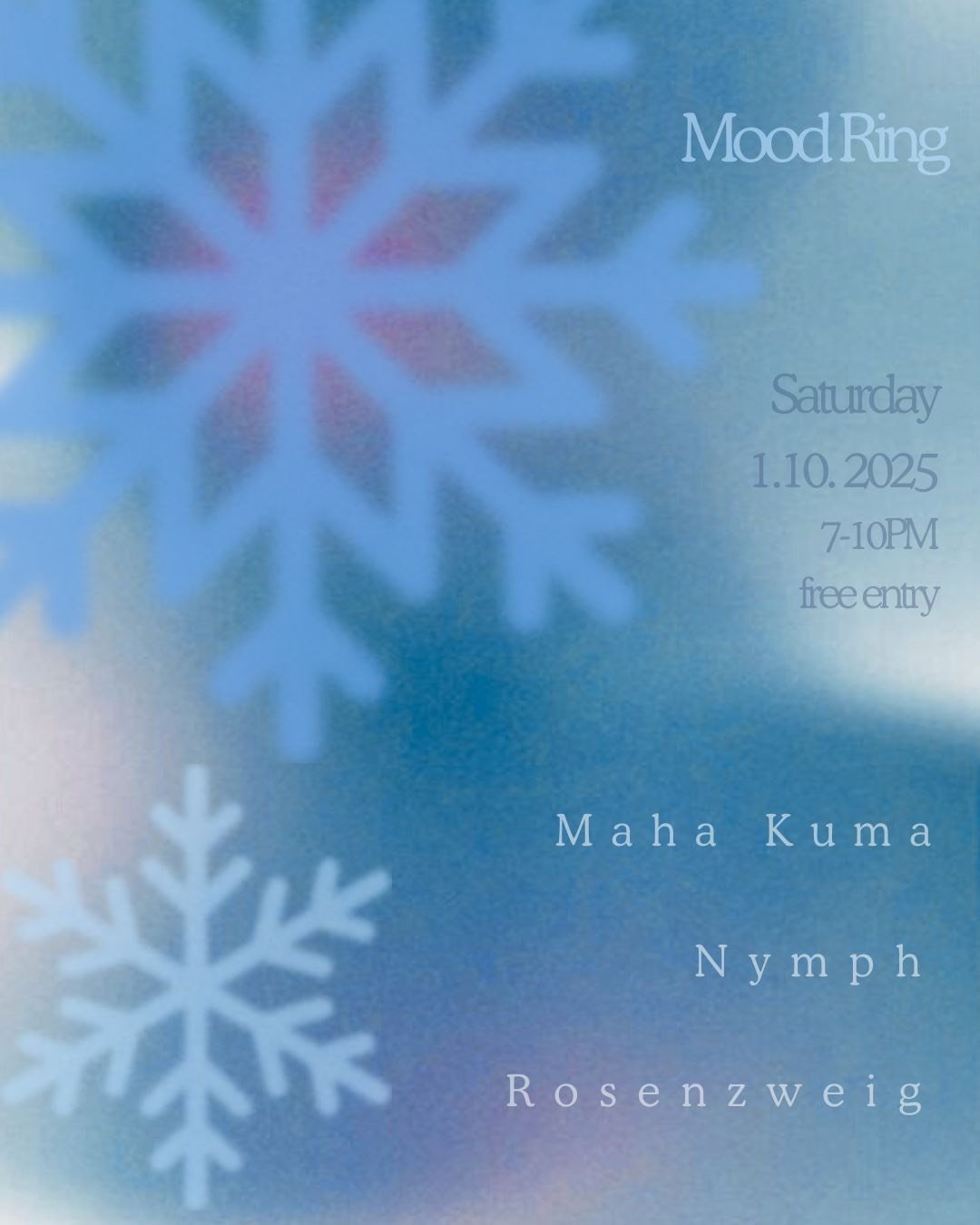 [happy hour] Nymph, Maha Kuma, Rosenzweig