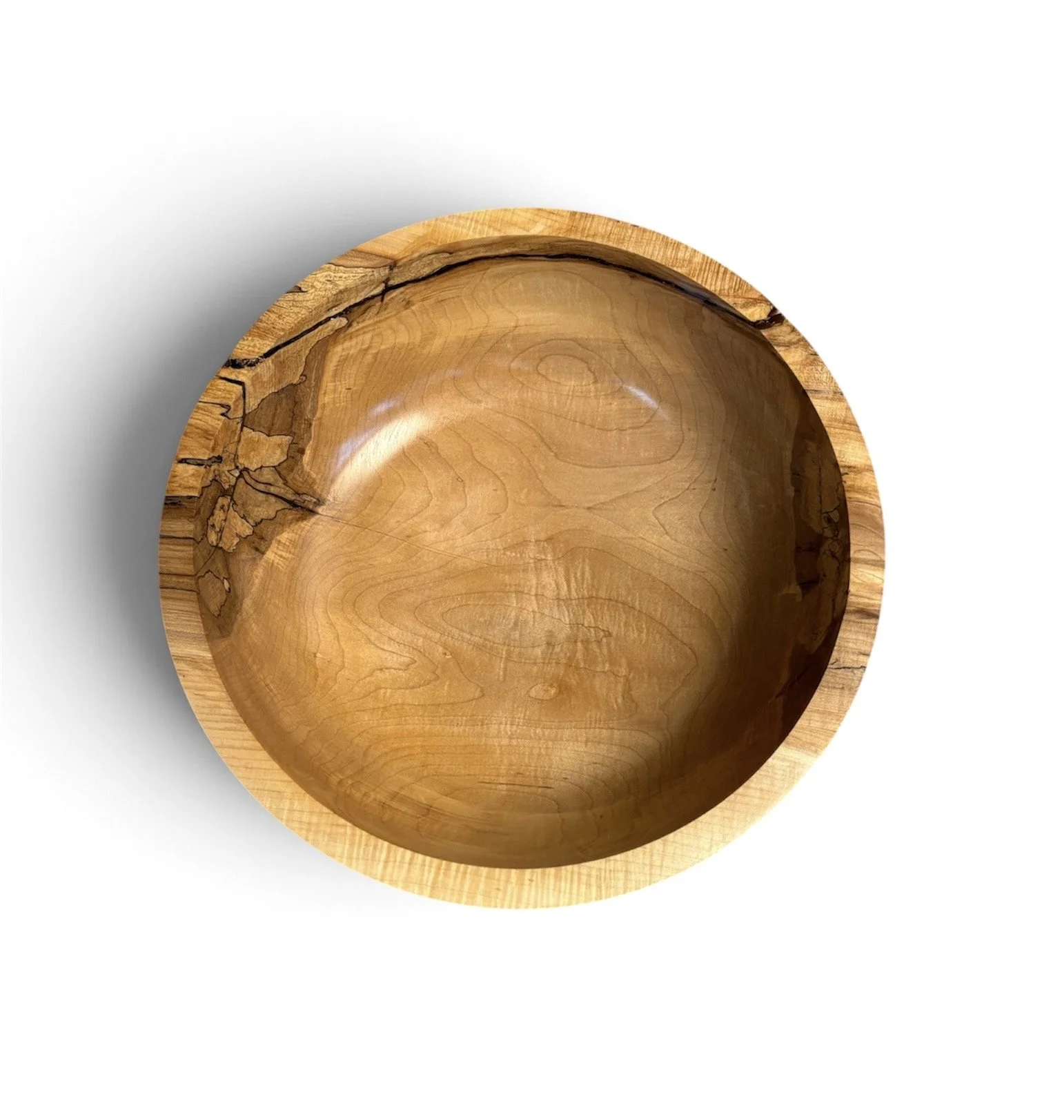 Figured Maple Bowl 
14” round x 6.25” high $300
