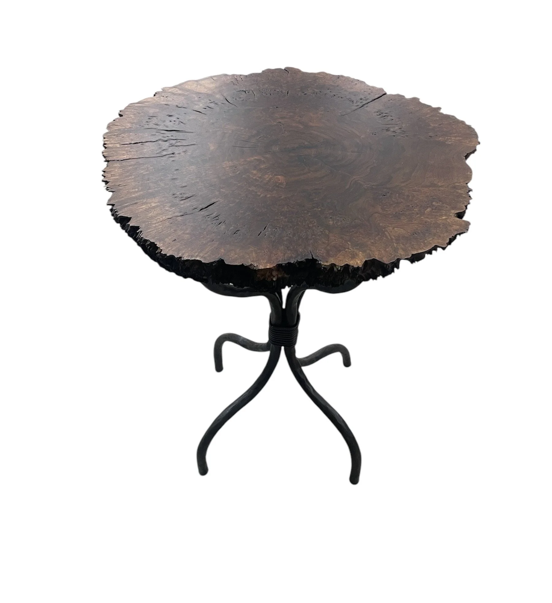 Claro Walnut Burl Table 
31” high x 25” round
$2300