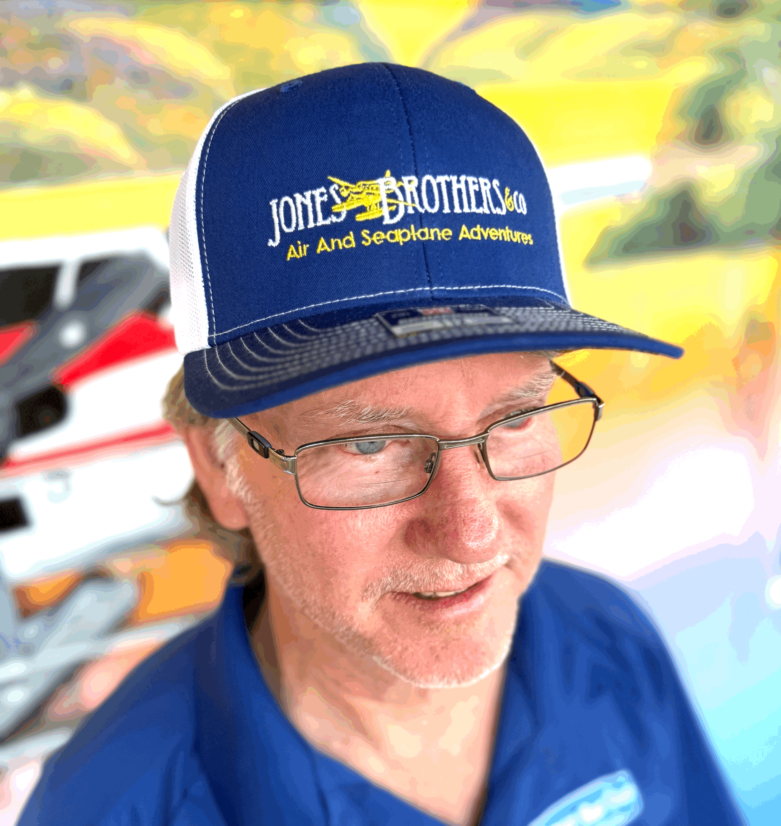 Royal Blue Richardson Trucker Hat – Yellow & White Jones Brothers Logo