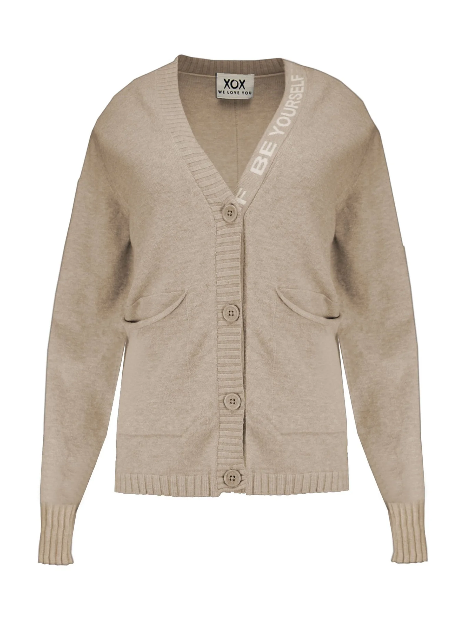 LANGER CARDIGAN MIT HEARTBREAK SCHRIFT 