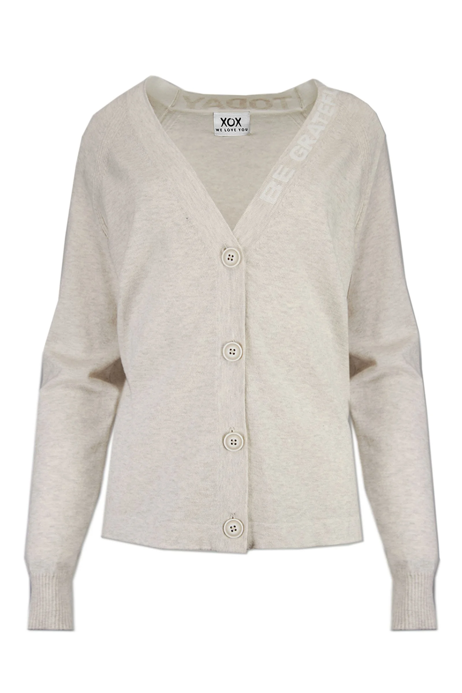 LANGER CARDIGAN MIT HEARTBREAK SCHRIFT 