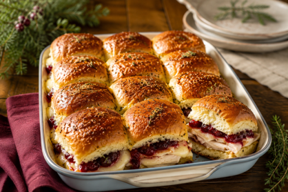 Cranberry Jalapeno Turkey and Brie Sliders