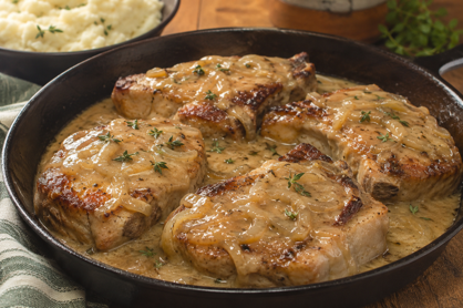 Sweet Maui Onion Smothered Pork Chops