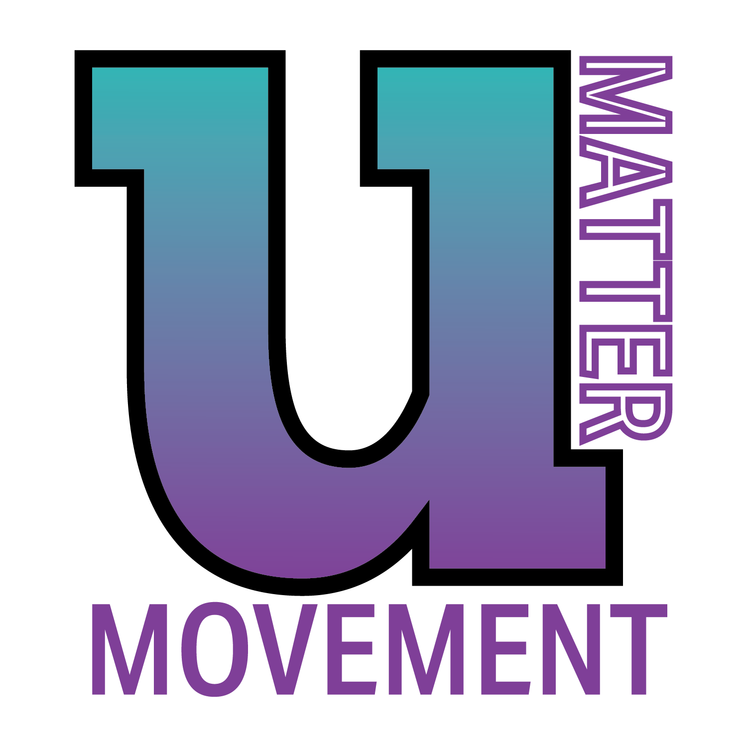 Gradient stylized number 4 with the words 'WATERU' vertically aligned on the side and 'MOVEMENT' below in purple text.