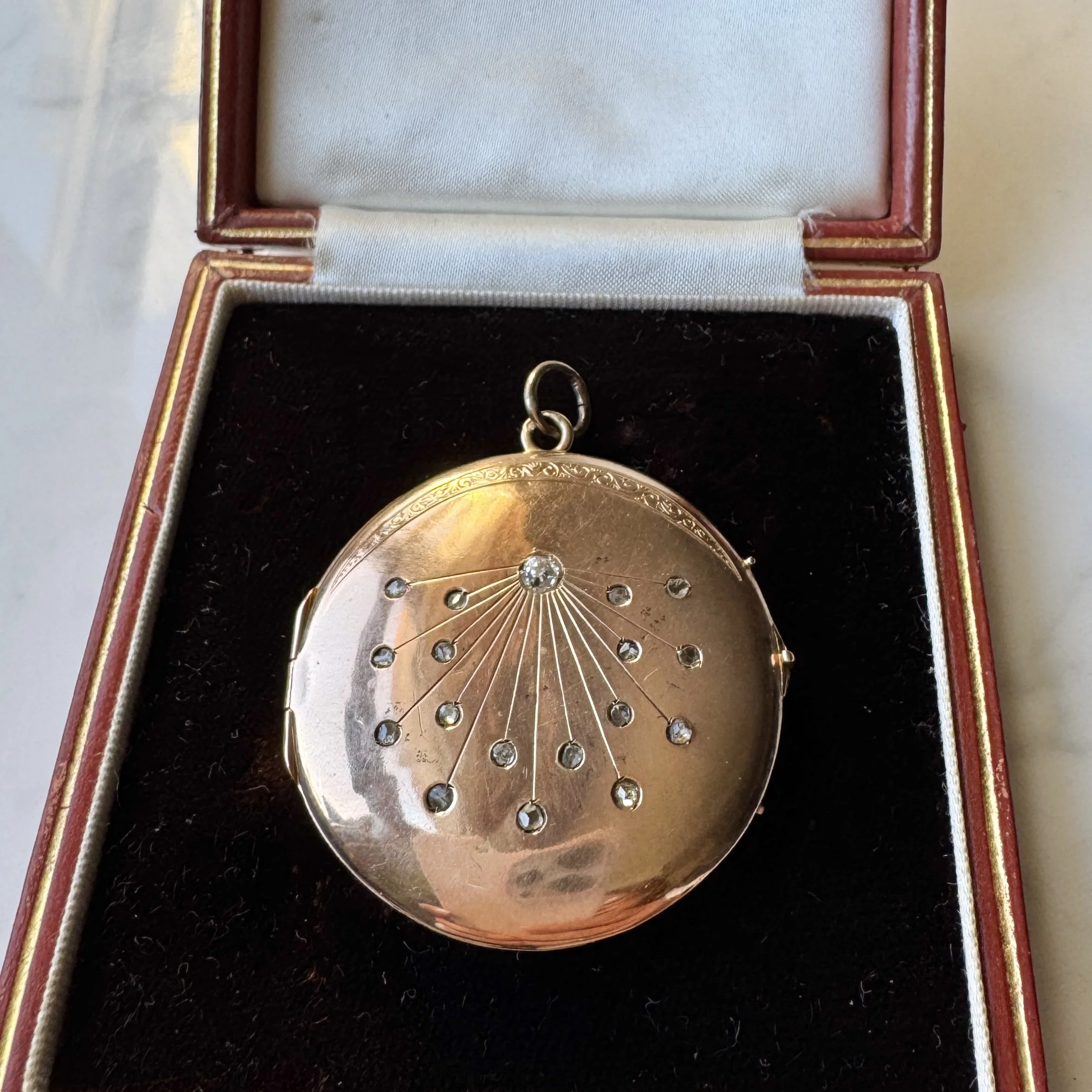 Antique Diamond Star & Crescent Locket, 9ct