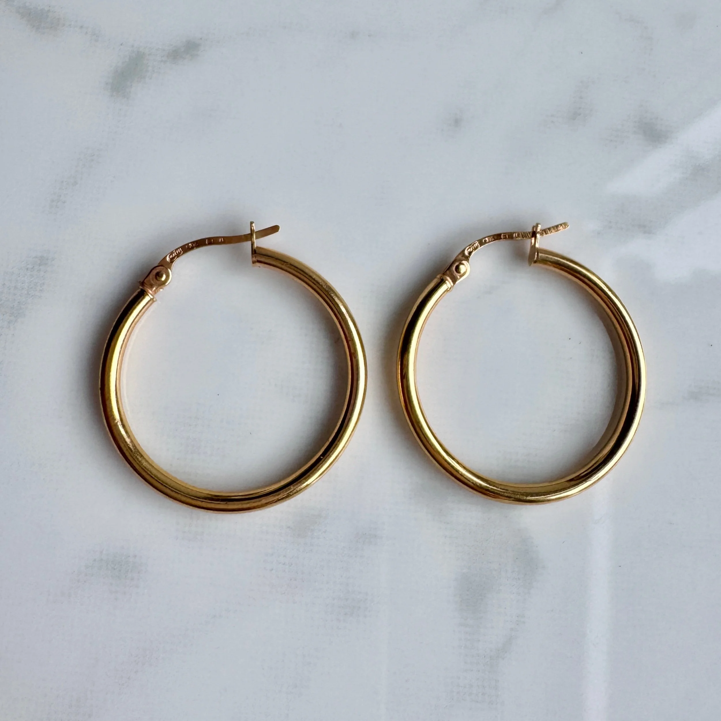 Italian Hoop Earrings, 9ct