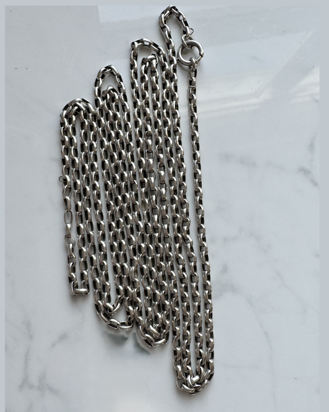 Antique Long Guard Chain, SIlver
