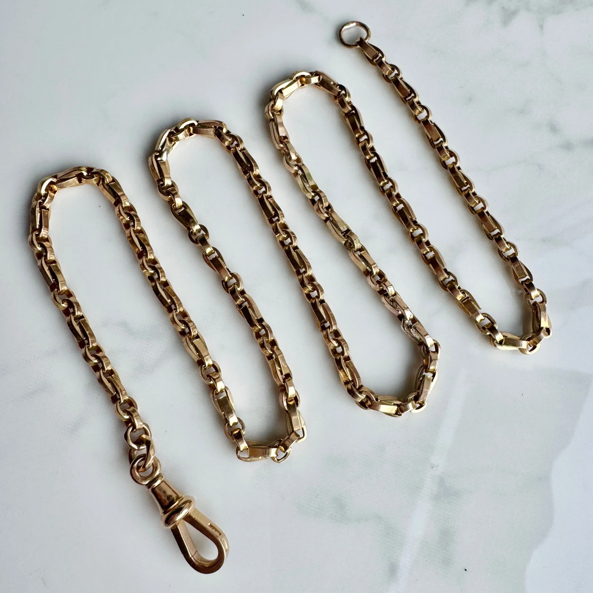 Tulip Link Chain with Dog Clip, 9ct