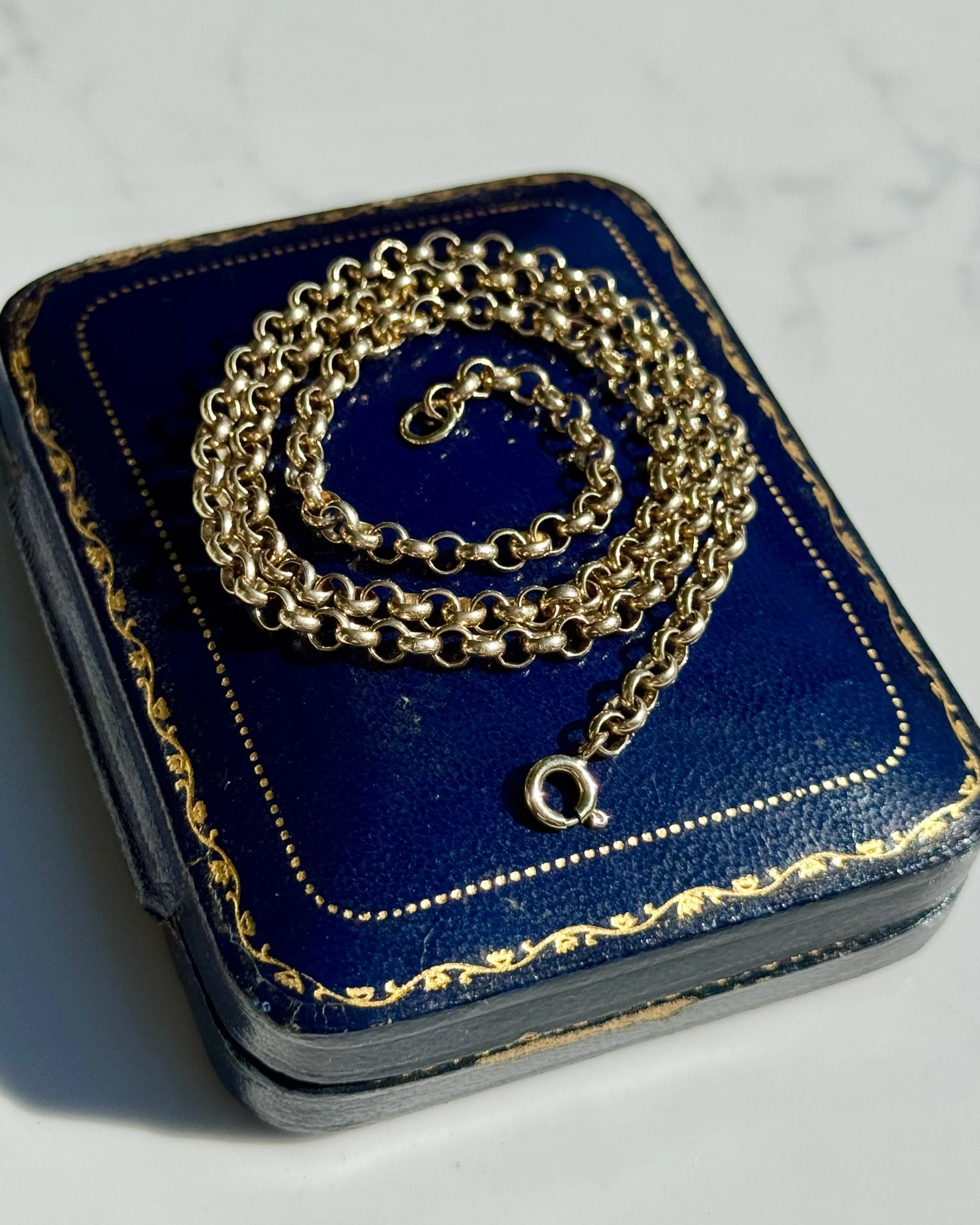 17.5" Vintage Rolo Link Chain, 9ct