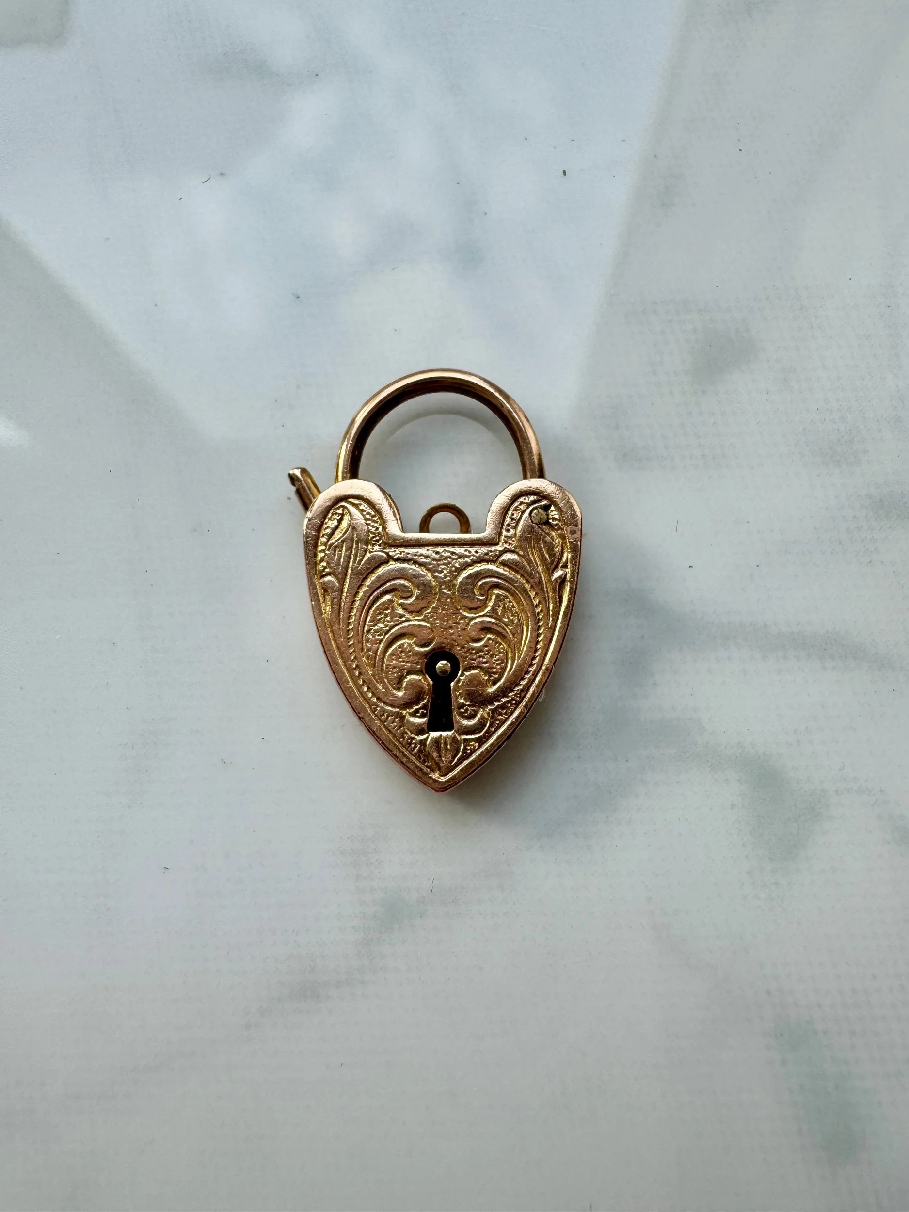 Ornate Georg Jensen Heart Padlock, 9ct