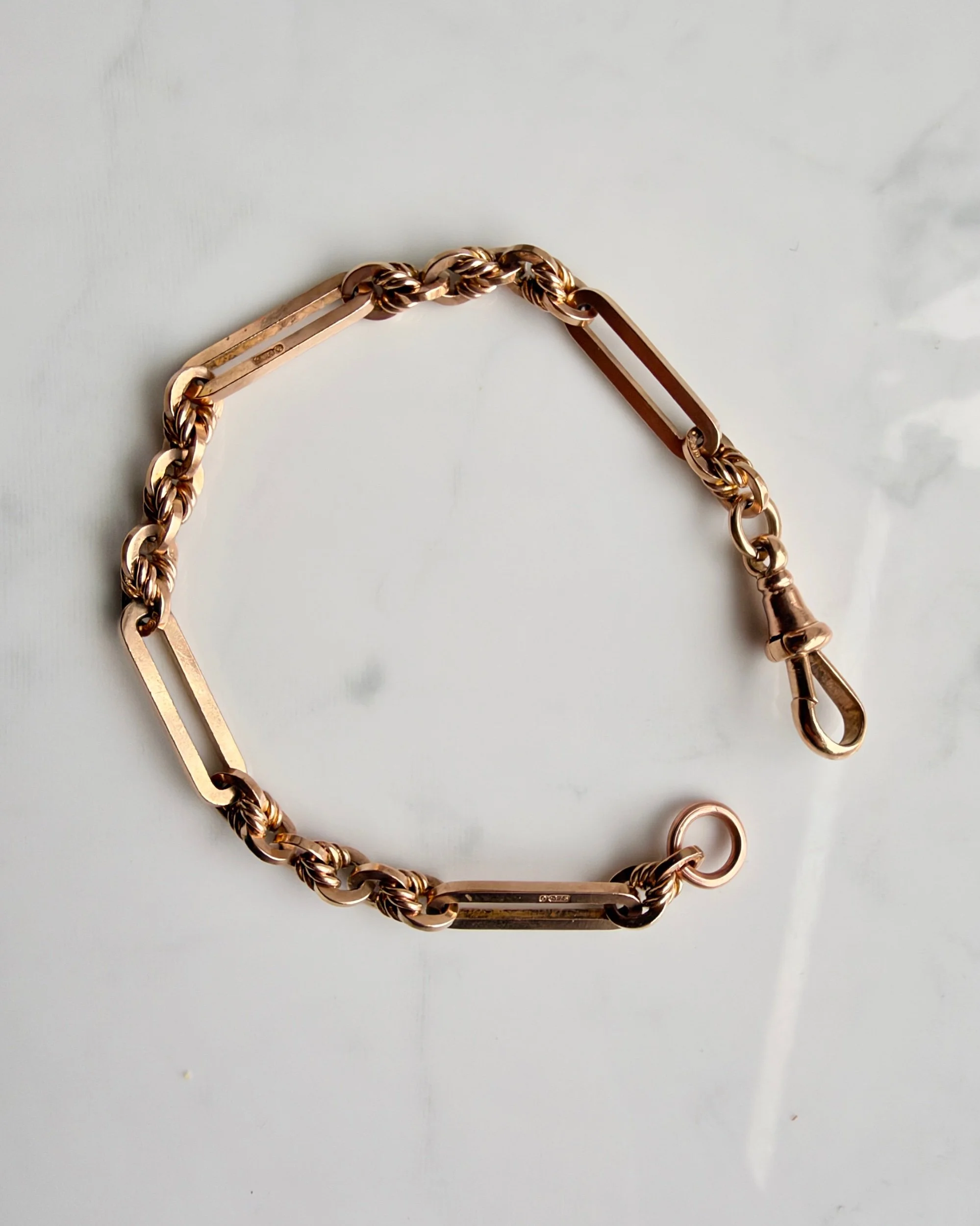 Antique 8" Lover's Knot Bracelet, 9ct