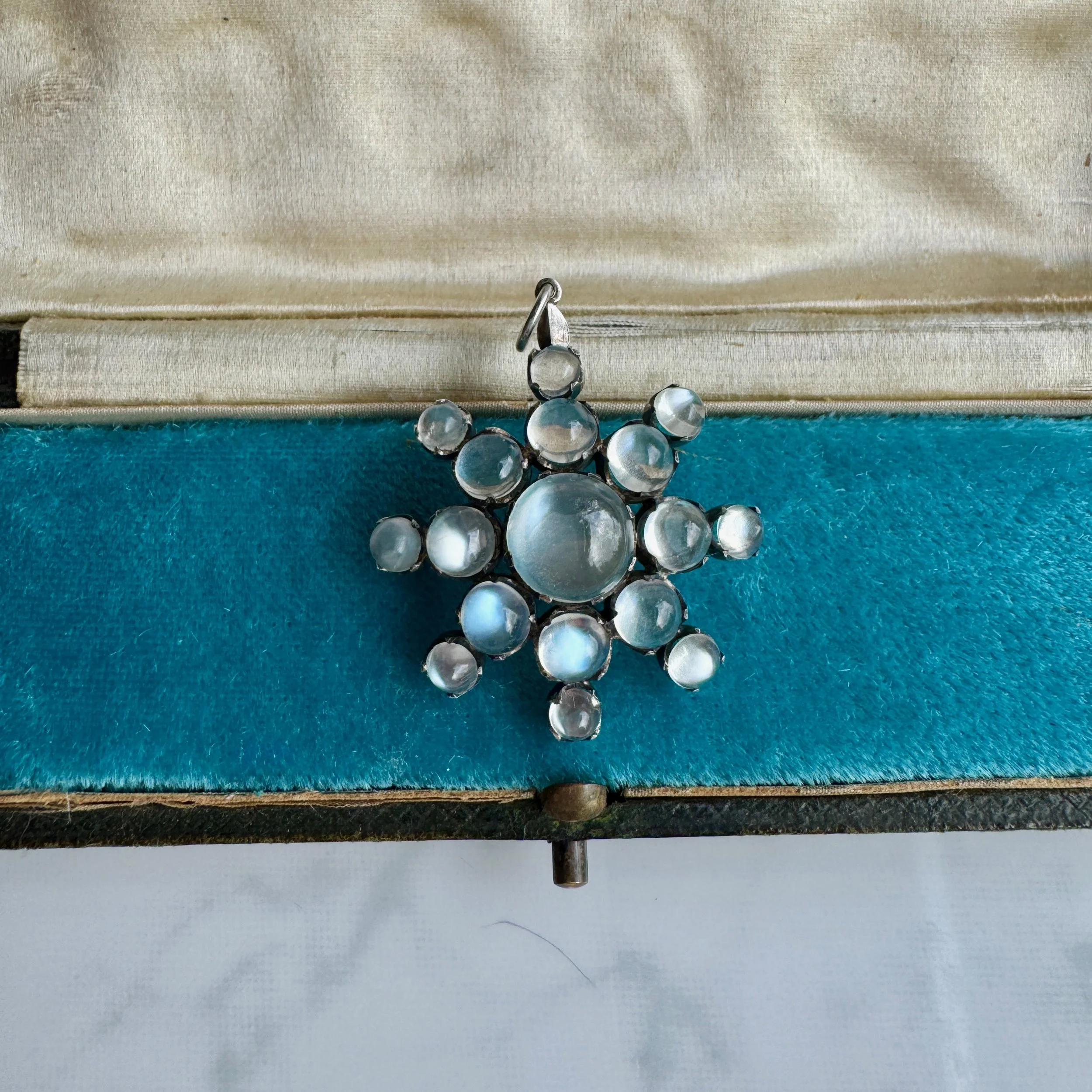 Moonstone Star Pendant & Brooch, Silver