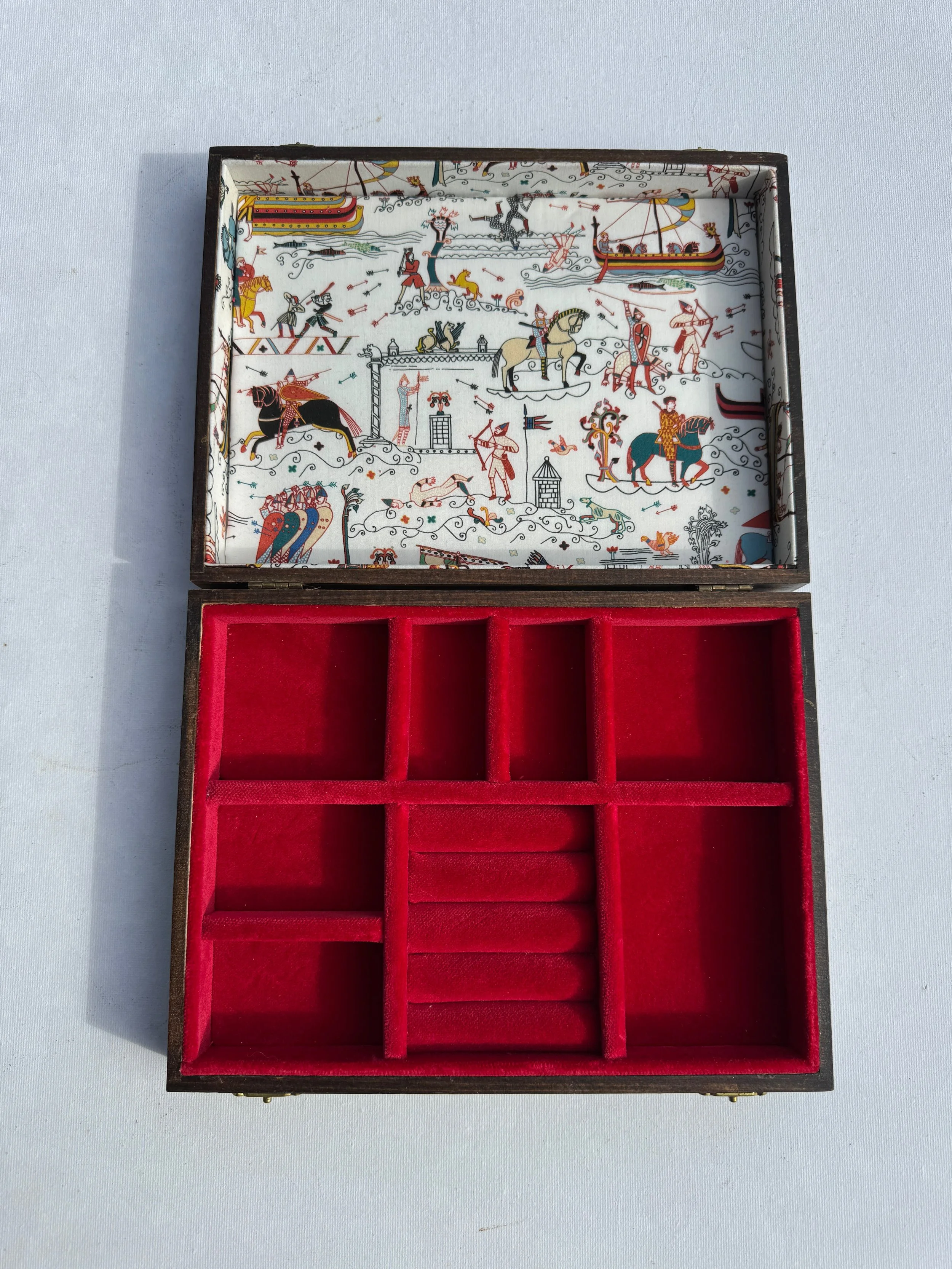 Antique Red Velvet Jewellery Box,  Liberty of London Lid