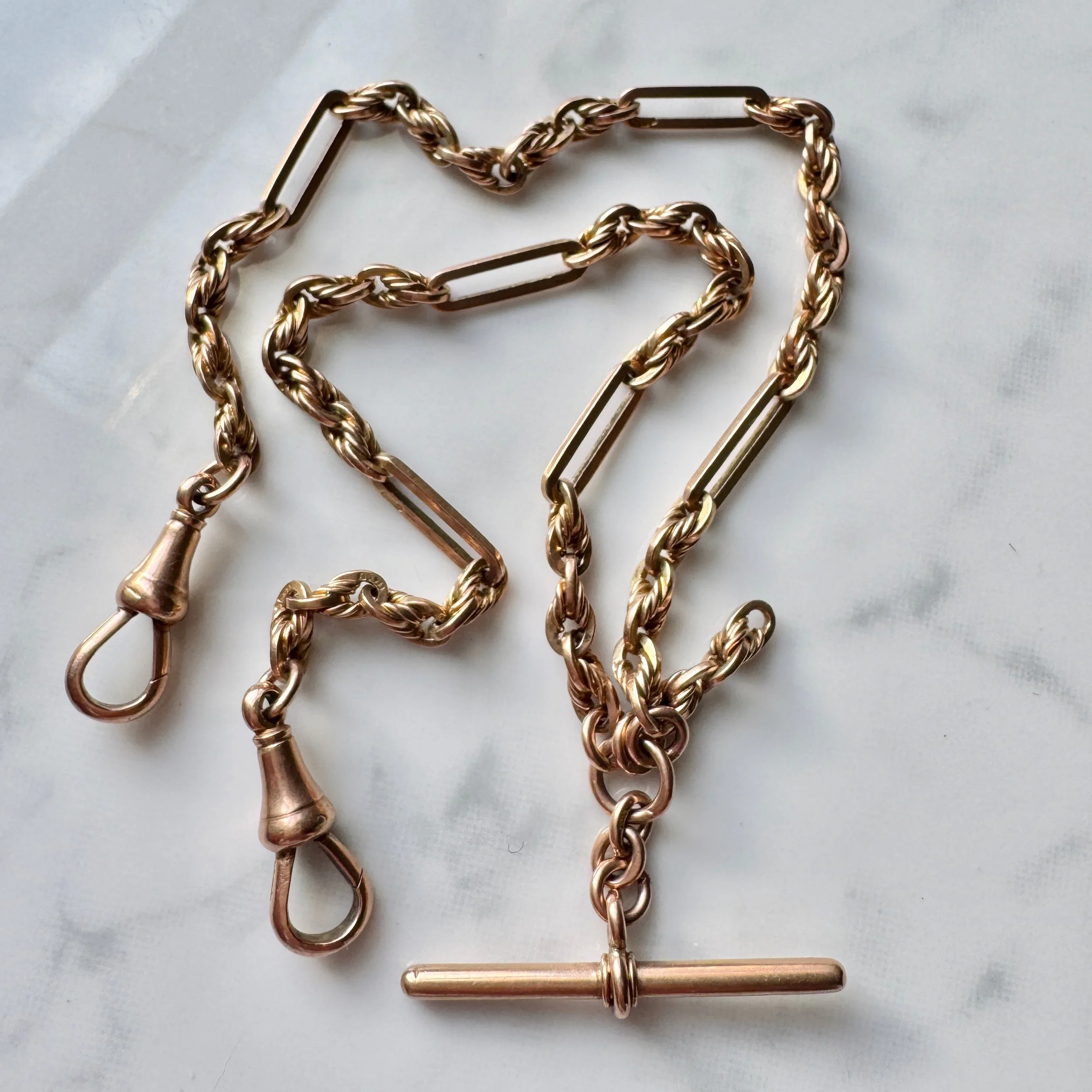 Antique 14.5 Lover's Knot Albert Chain, 9ct