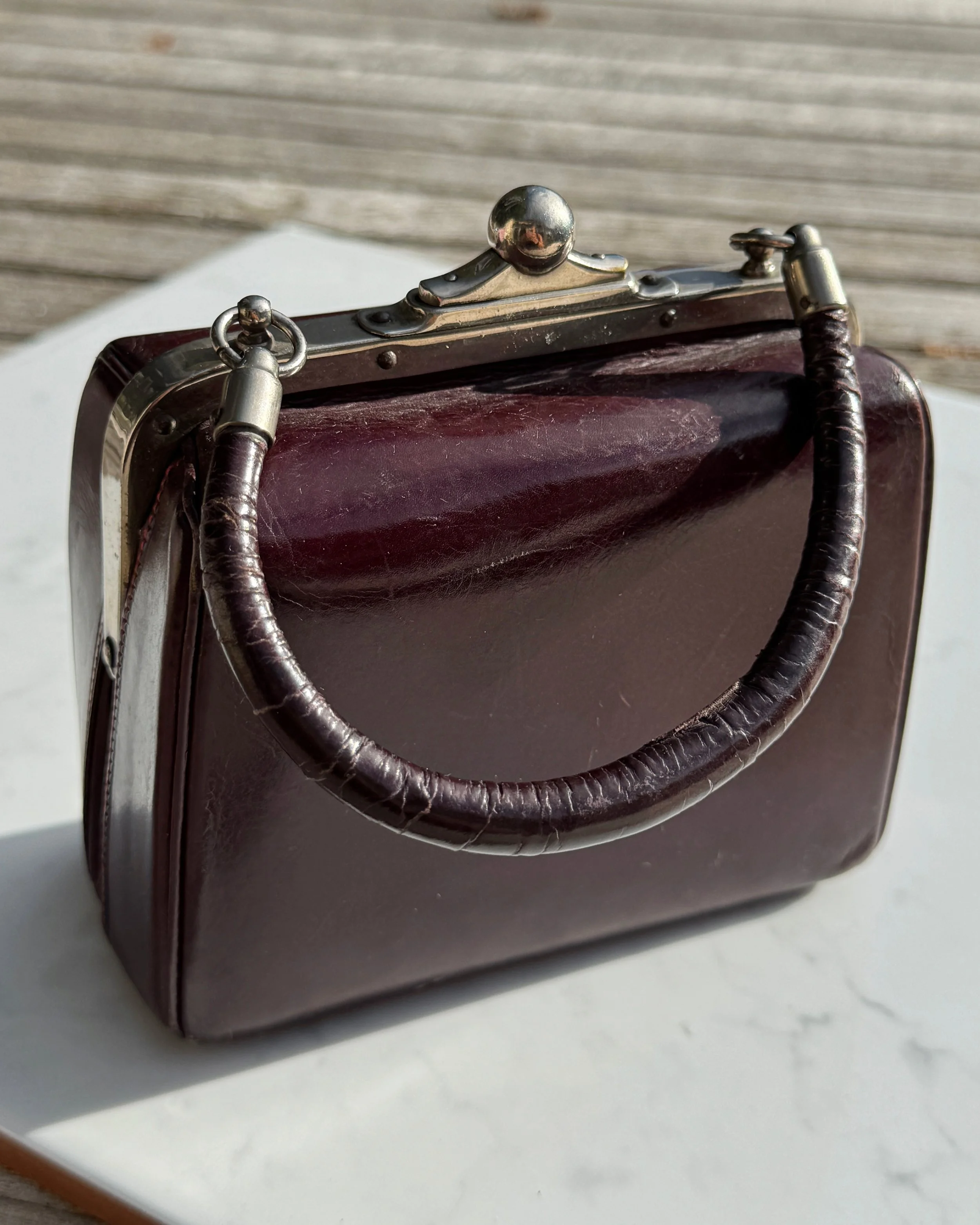 Antique French Leather Bag