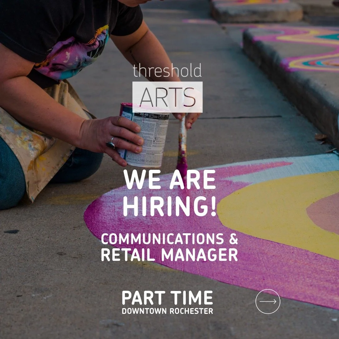 ✨We are hiring! ✨

Threshold Arts is looking for a Communications &amp; Retail Manager to help tell our story and keep our retail storefront running smoothly.

This role is part social media + storytelling, part retail + artist support, and a little 