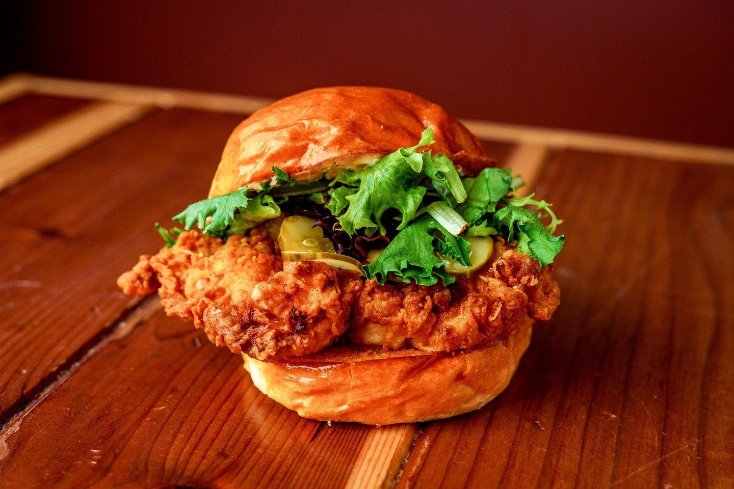 A classic chicken sandwich. You can get this pulled too, but there is just something about fried...