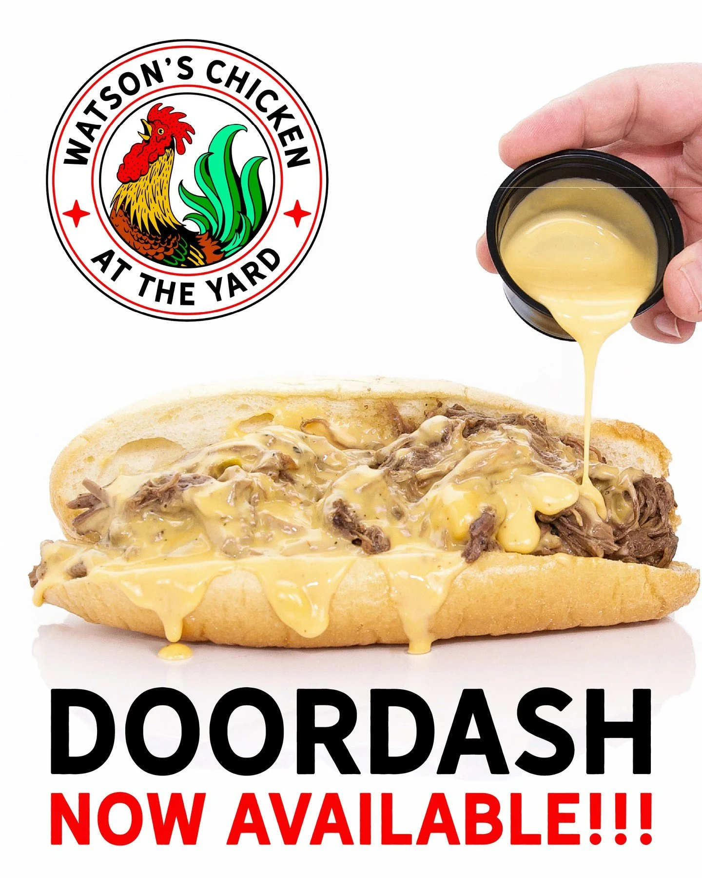 DoorDash at our location at @theyardonbroadway is now available! Head over to the DoorDash app and search Watson's Chicken or go to the link in our bio!