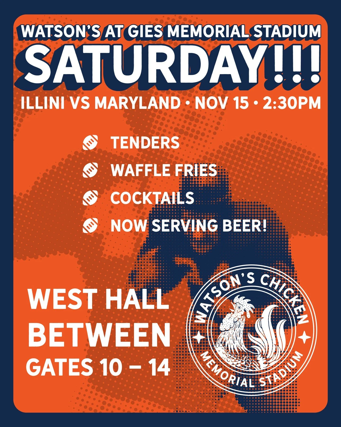 Going to the game this weekend? It's supposed to be great weather! Perfect for eating tenders and watching a win!